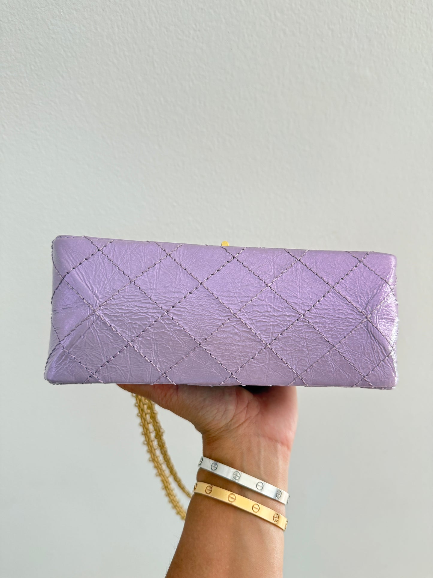 CHANEL MINI REISSUE 2.55 LAVENDER LILAC CALFSKIN LEATHER BAG GHW