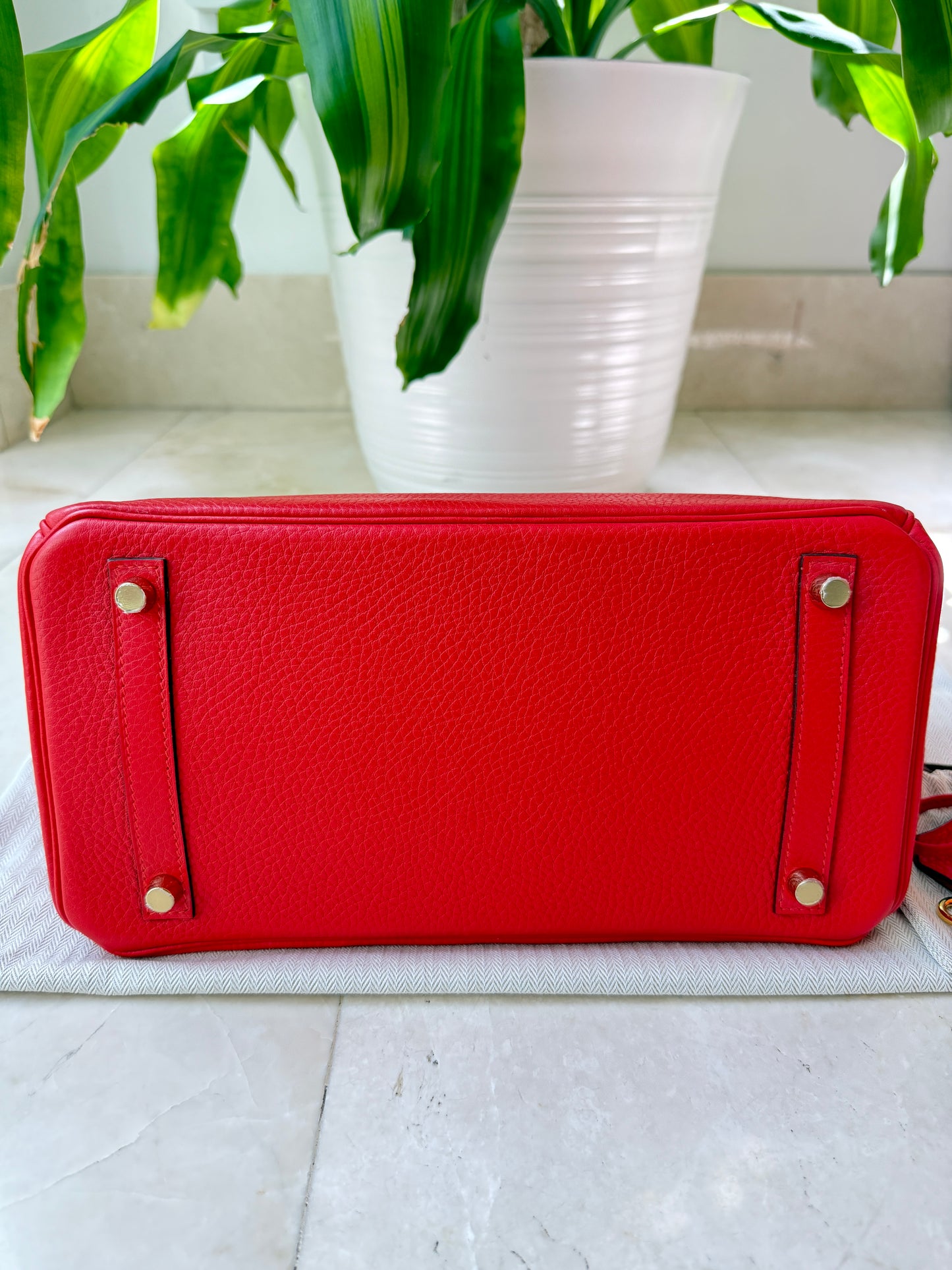 Hermès Birkin 30 Rouge Tomate Red Togo Leather GHW X Stamp Handbag Bag Pre-Owned