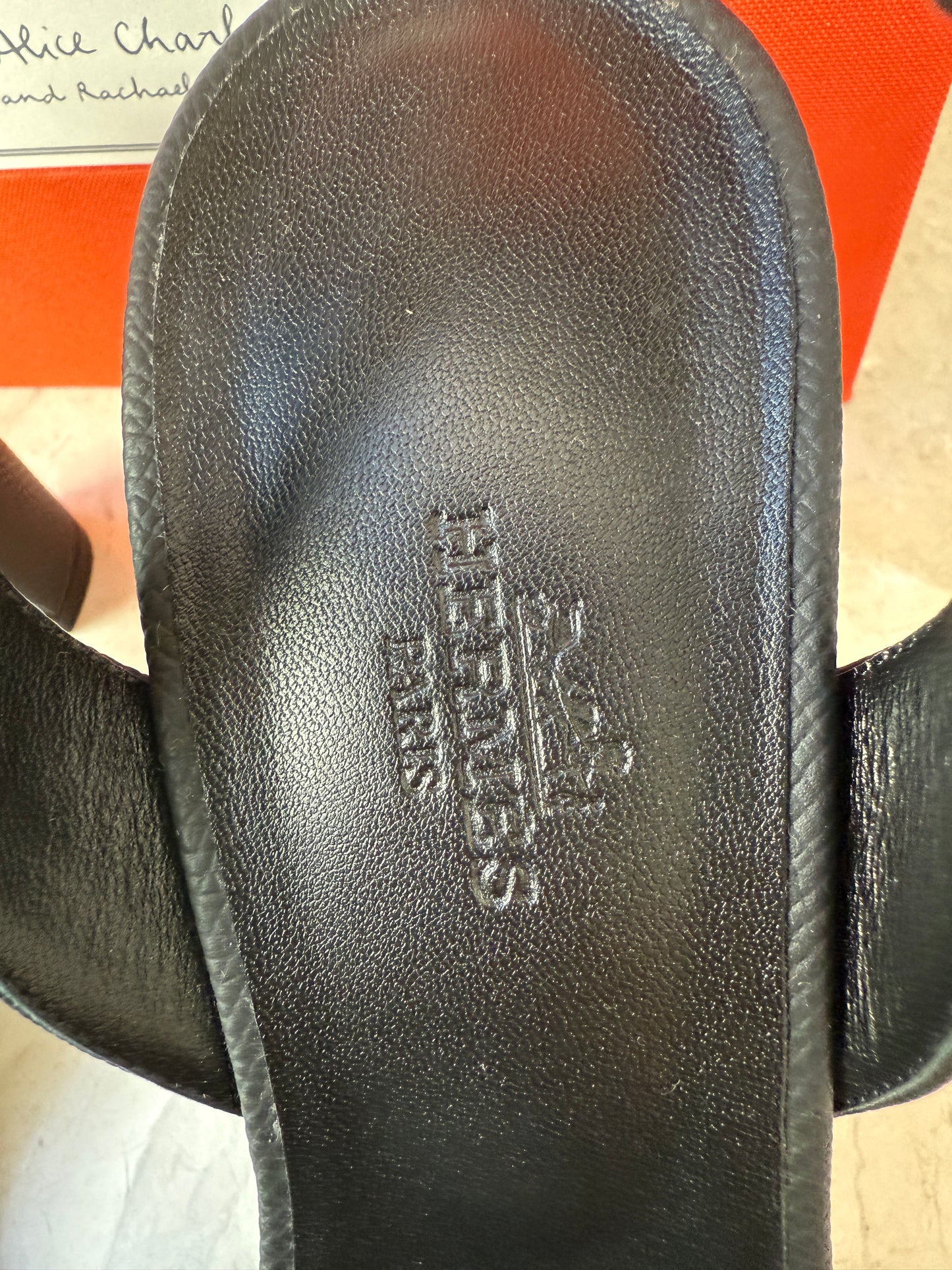 HERMES ETERNITE 80 SANDALS BLACK NOIR EPSOM HIGH HEELS SLINGBACK SHOES
