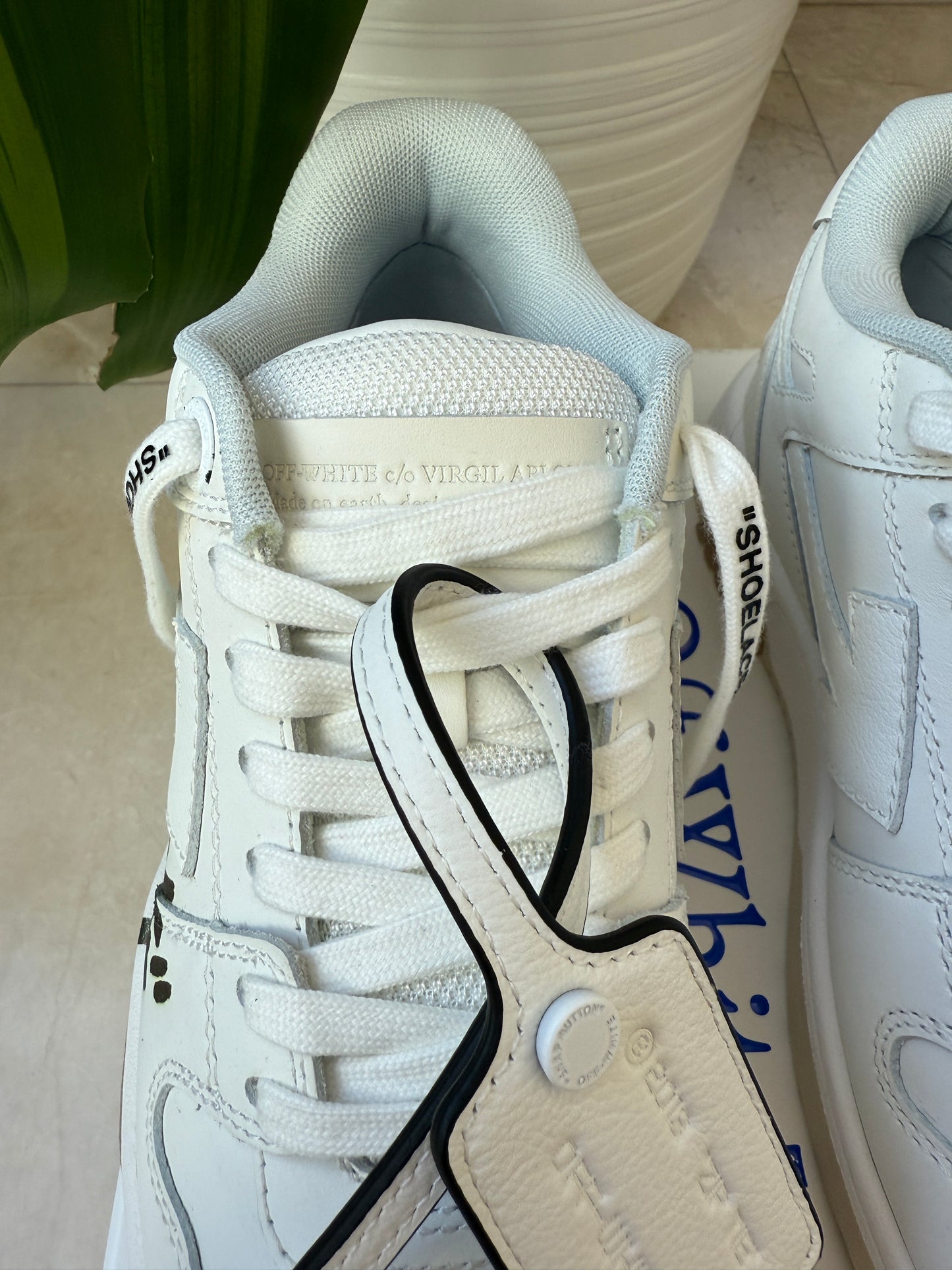 Off-White Out Of Office Arrow Calfskin White Black Lace Up Sneakers