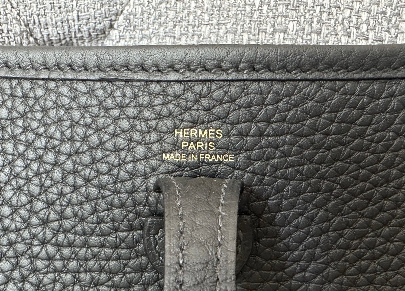 2025 HERMES MINI EVELYNE TPM 16 BLACK NOIR CALFSKIN LEATHER GOLD HARDWARE BAG GHW