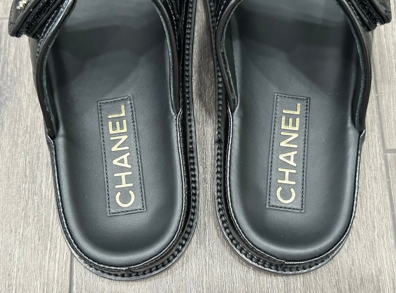 2024P CHANEL BLACK LEATHER OPEN DAD QUILTED CC LOGO SLIDE SANDALS SLIDES SHOES MULES