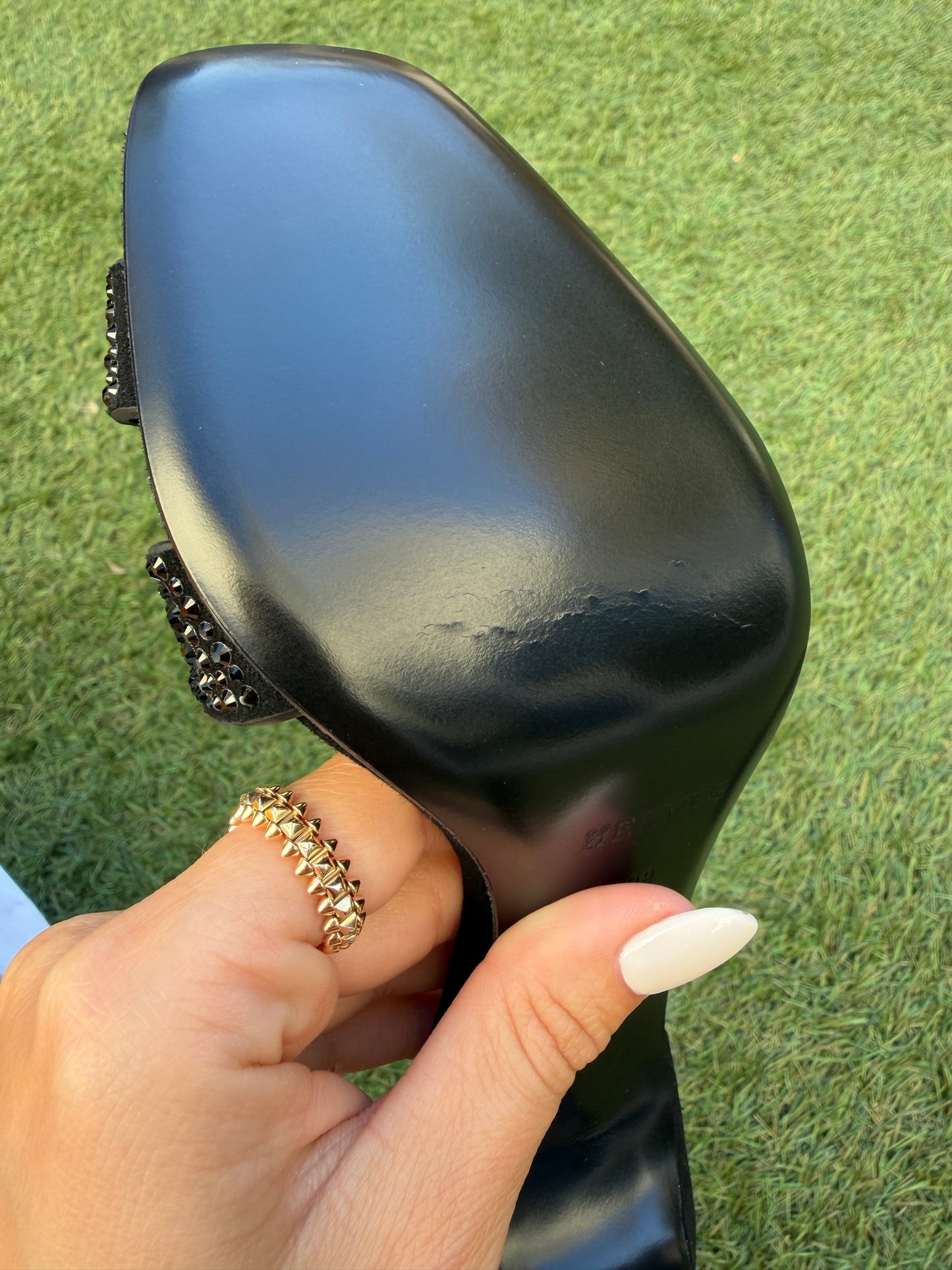 Hermes Joy 105 Noir Black Suede Crystal Strass Ankle Strap Sandal Heels