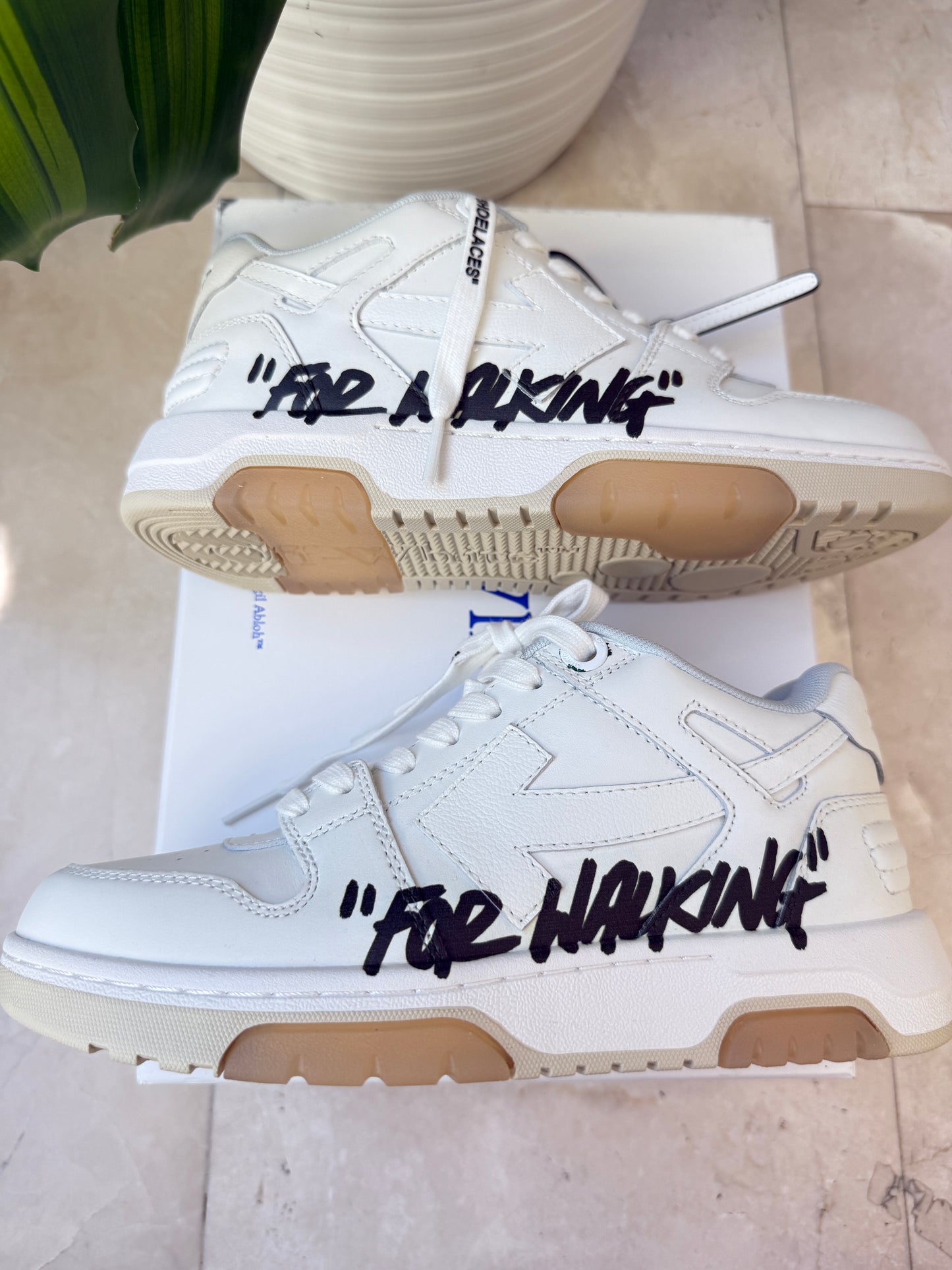 Off-White Out Of Office Arrow Calfskin White Black Lace Up Sneakers