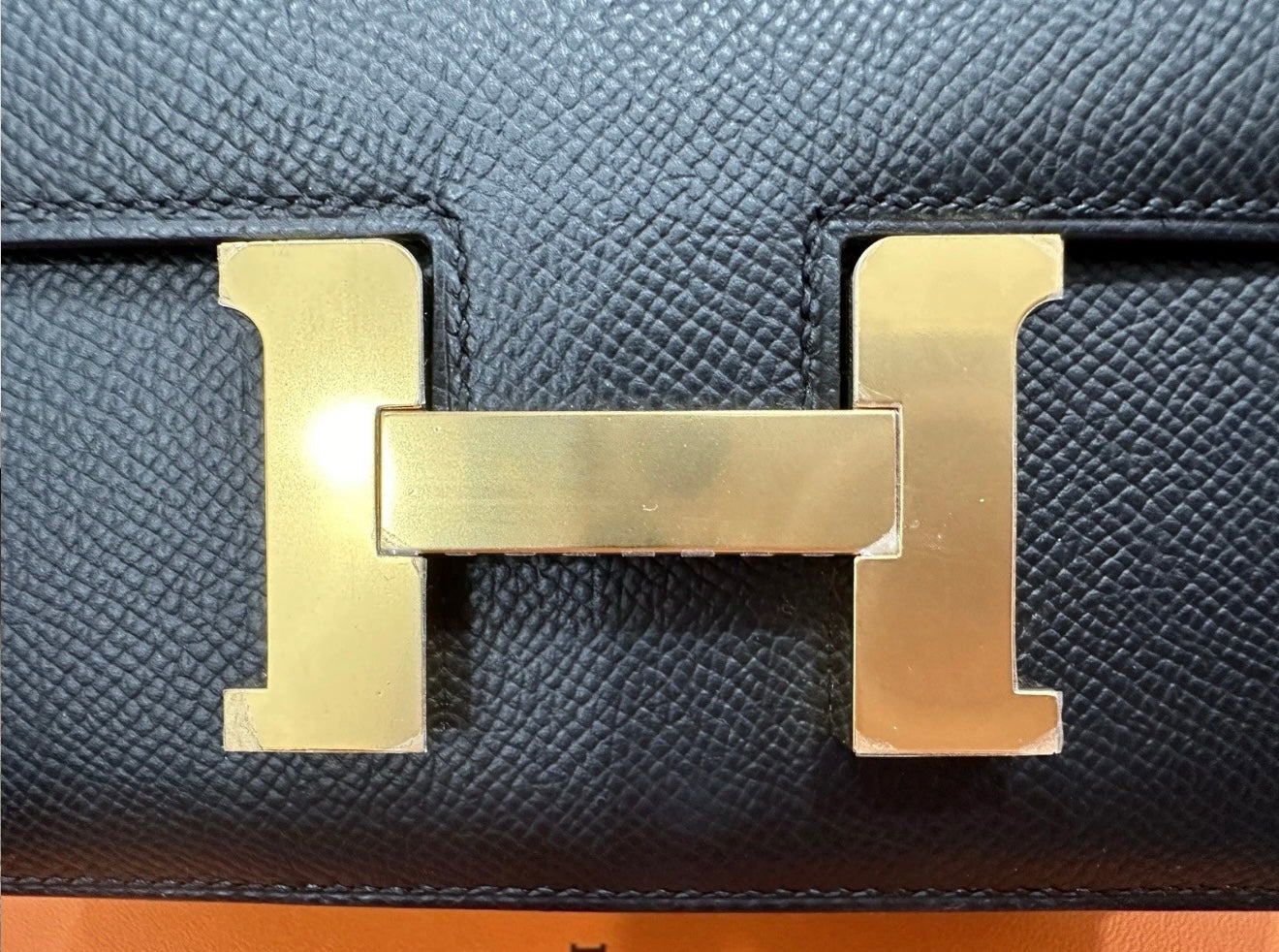Hermes Constance 18 Mini Black Noir Epsom Leather Gold Hardware GHW Flap Shoulder Cross Body Bag Purse