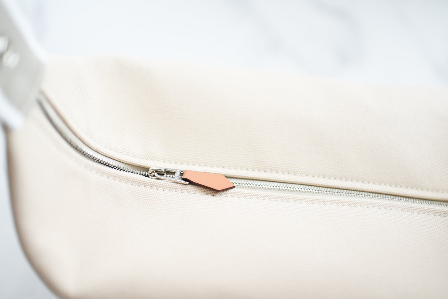 Hermes Bride a Brac Large Beige Taupe Naturel Canvas Beach Bag Make Up Pouch Travel Case