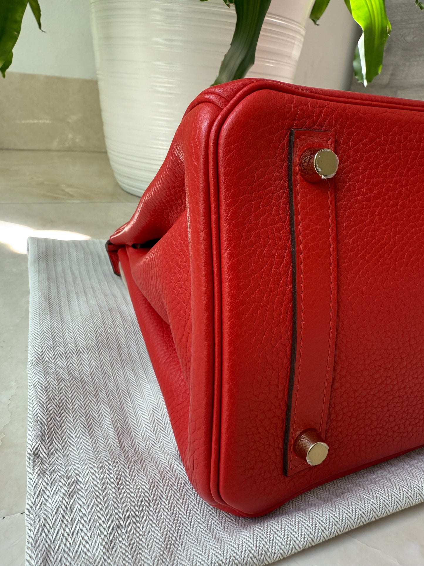 Hermès Birkin 30 Rouge Tomate Red Togo Leather GHW X Stamp Handbag Bag Pre-Owned
