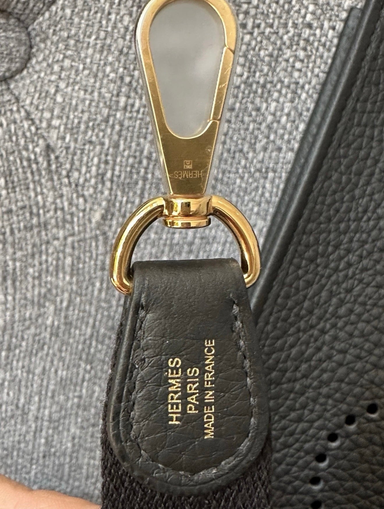 2025 HERMES MINI EVELYNE TPM 16 BLACK NOIR CALFSKIN LEATHER GOLD HARDWARE BAG GHW