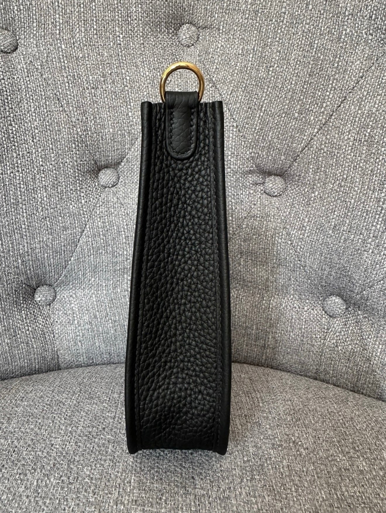 2025 HERMES MINI EVELYNE TPM 16 BLACK NOIR CALFSKIN LEATHER GOLD HARDWARE BAG GHW