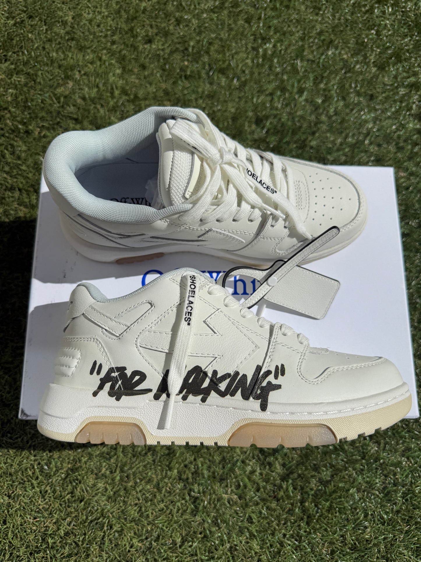Off-White Out Of Office Arrow Calfskin White Black Lace Up Sneakers