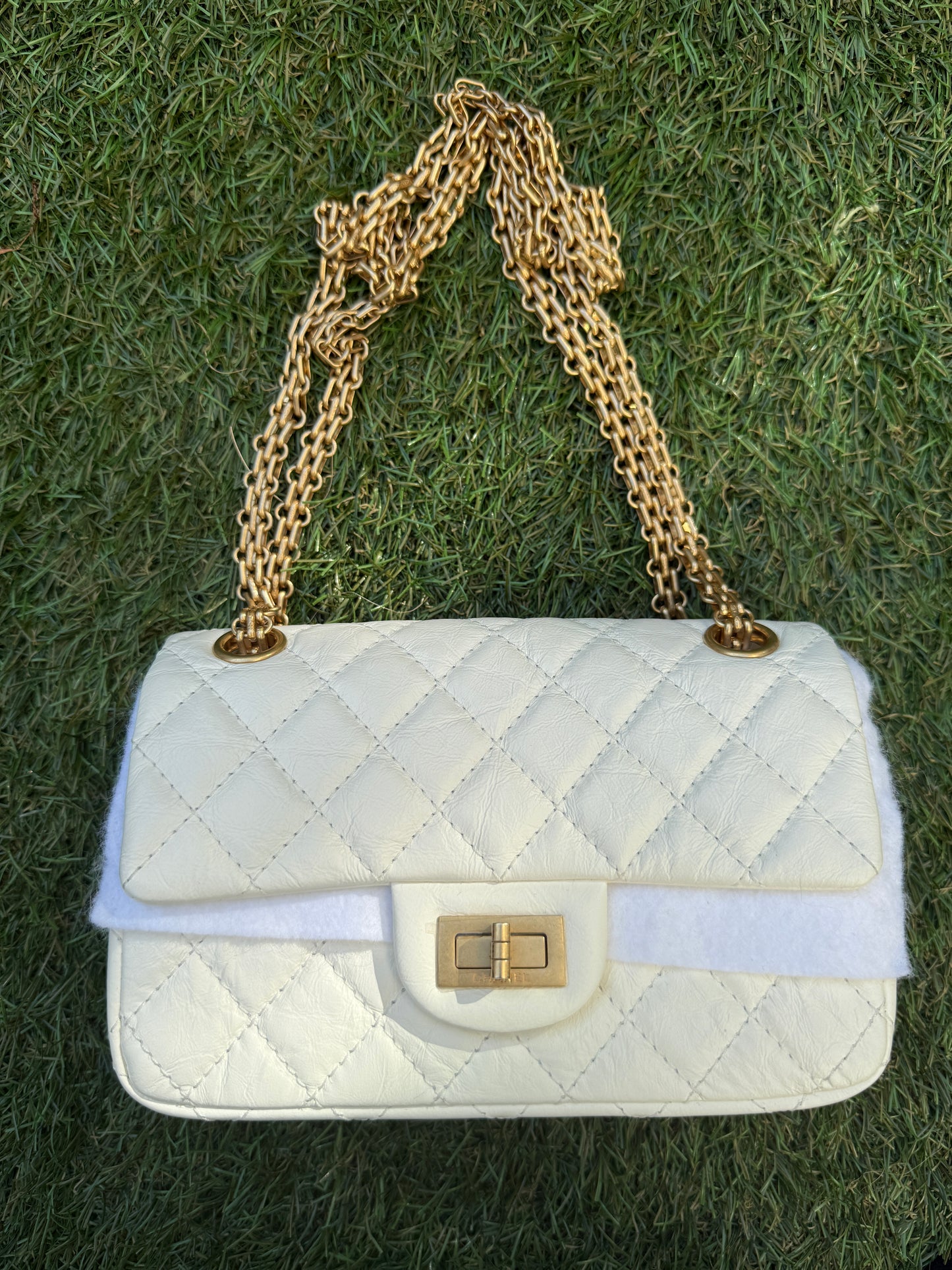 CHANEL 2.55 REISSUE MINI RECTANGULAR FLAP BAG NAVY QUILTED CALFSKIN LEATHER GHW