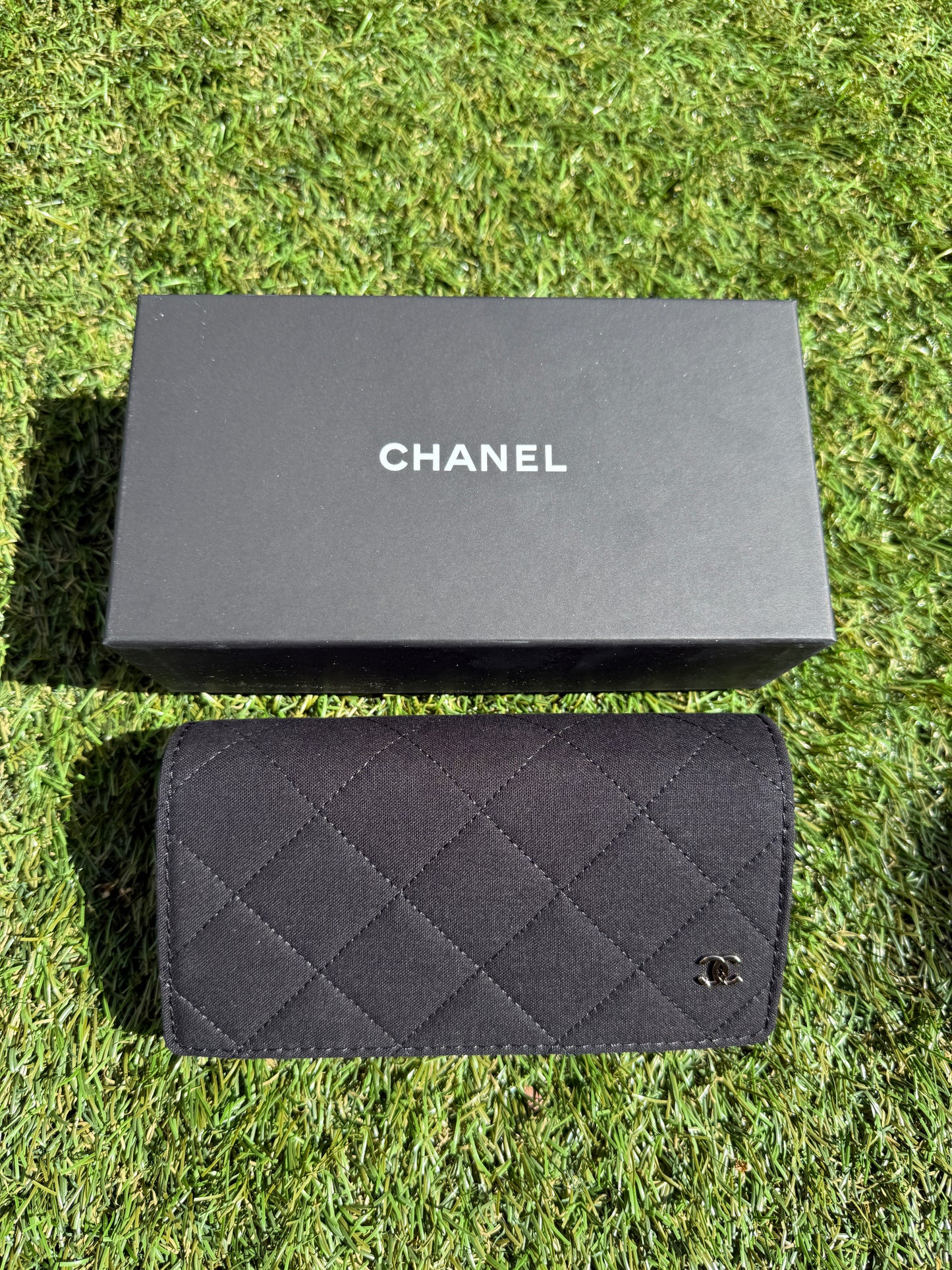Chanel Polarized Rectangle Sunglasses Black White CC Logo CH5525 Acetate 52mm
