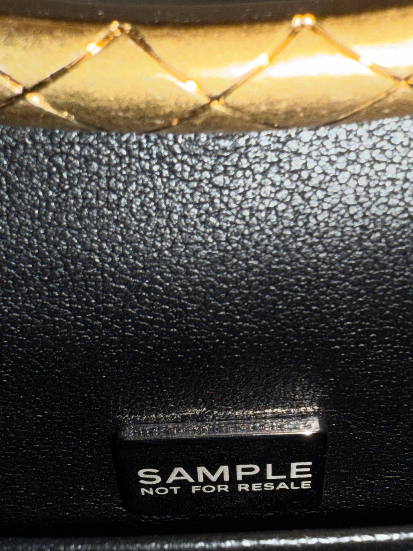 Chanel Quilted Black Lambskin Leather Chain Handle Pocket Gold Tone CC Logo Shoulder Clutch Purse