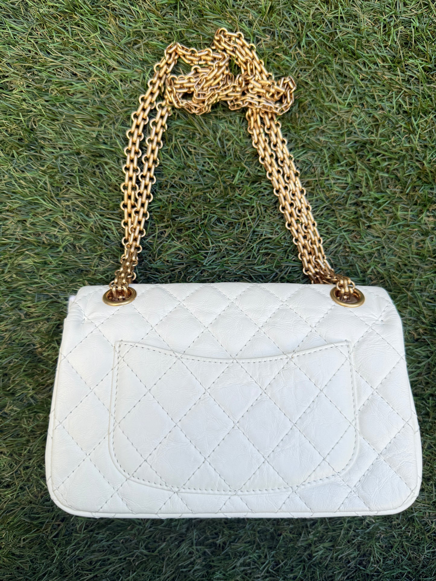 CHANEL 2.55 REISSUE MINI RECTANGULAR FLAP BAG NAVY QUILTED CALFSKIN LEATHER GHW