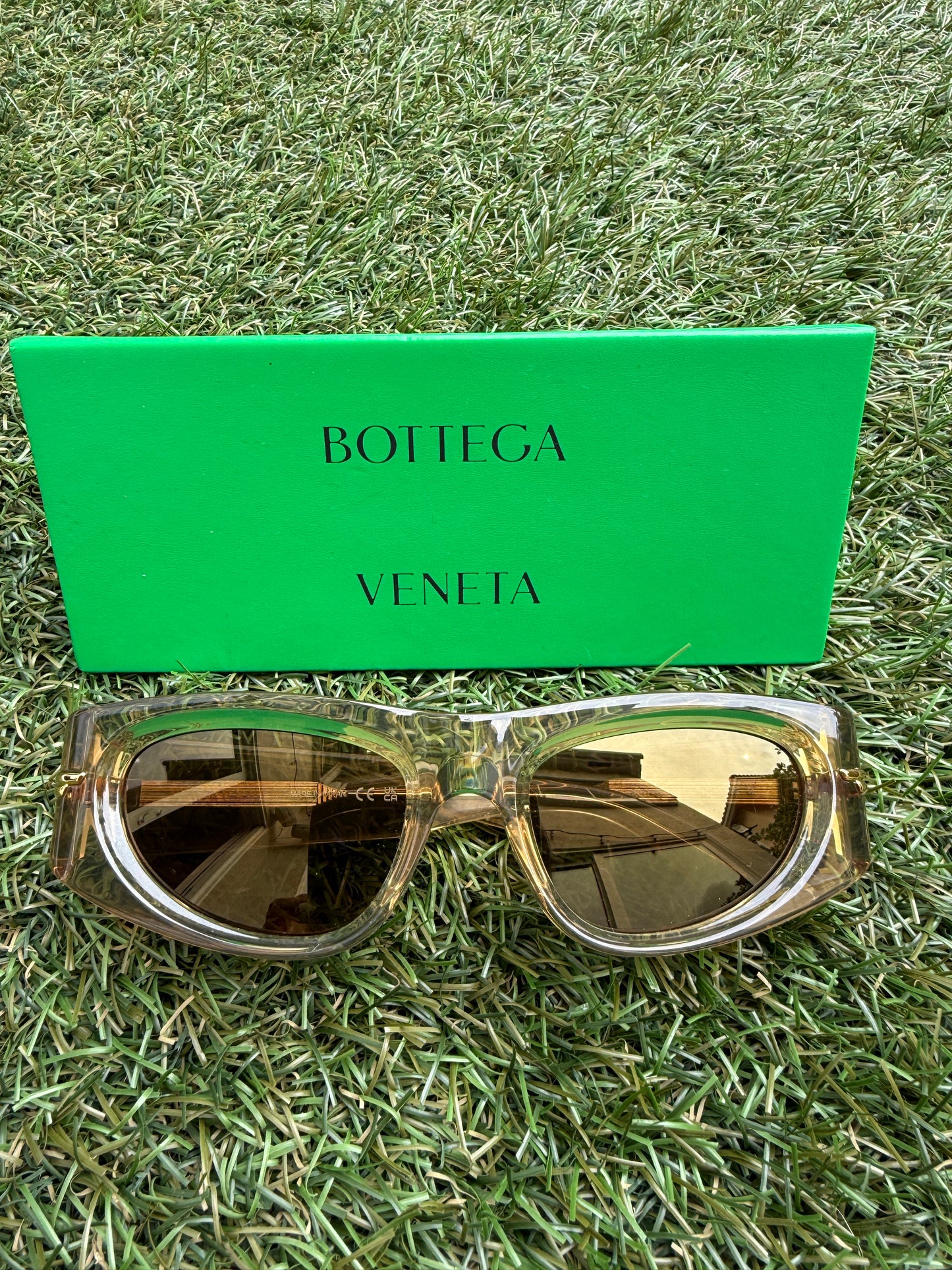 Bottega Veneta BV1144S 003 51 mm Oval Cat Eye Brown Bronze Sunglasses