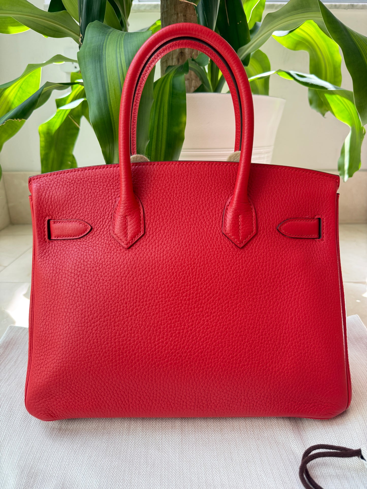 Hermès Birkin 30 Rouge Tomate Red Togo Leather GHW X Stamp Handbag Bag Pre-Owned