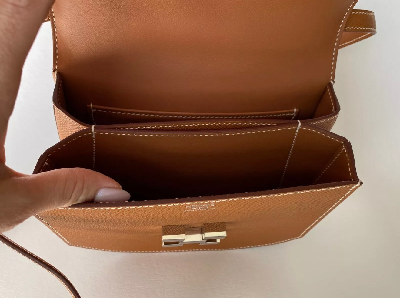HERMES Mosaique Gold Epsom Leather Mini Bag 18 MINI SIZE PHW