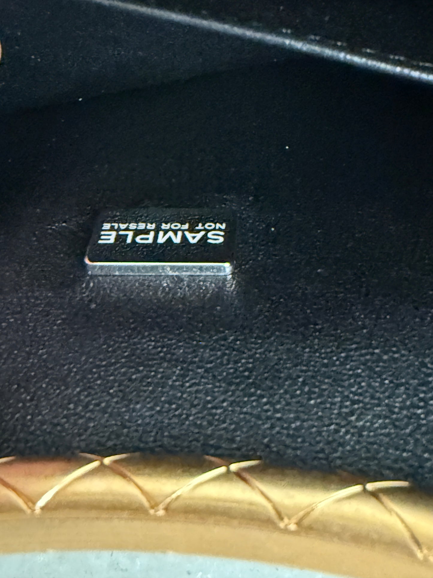 Chanel Quilted Black Lambskin Leather Chain Handle Pocket Gold Tone CC Logo Shoulder Clutch Purse