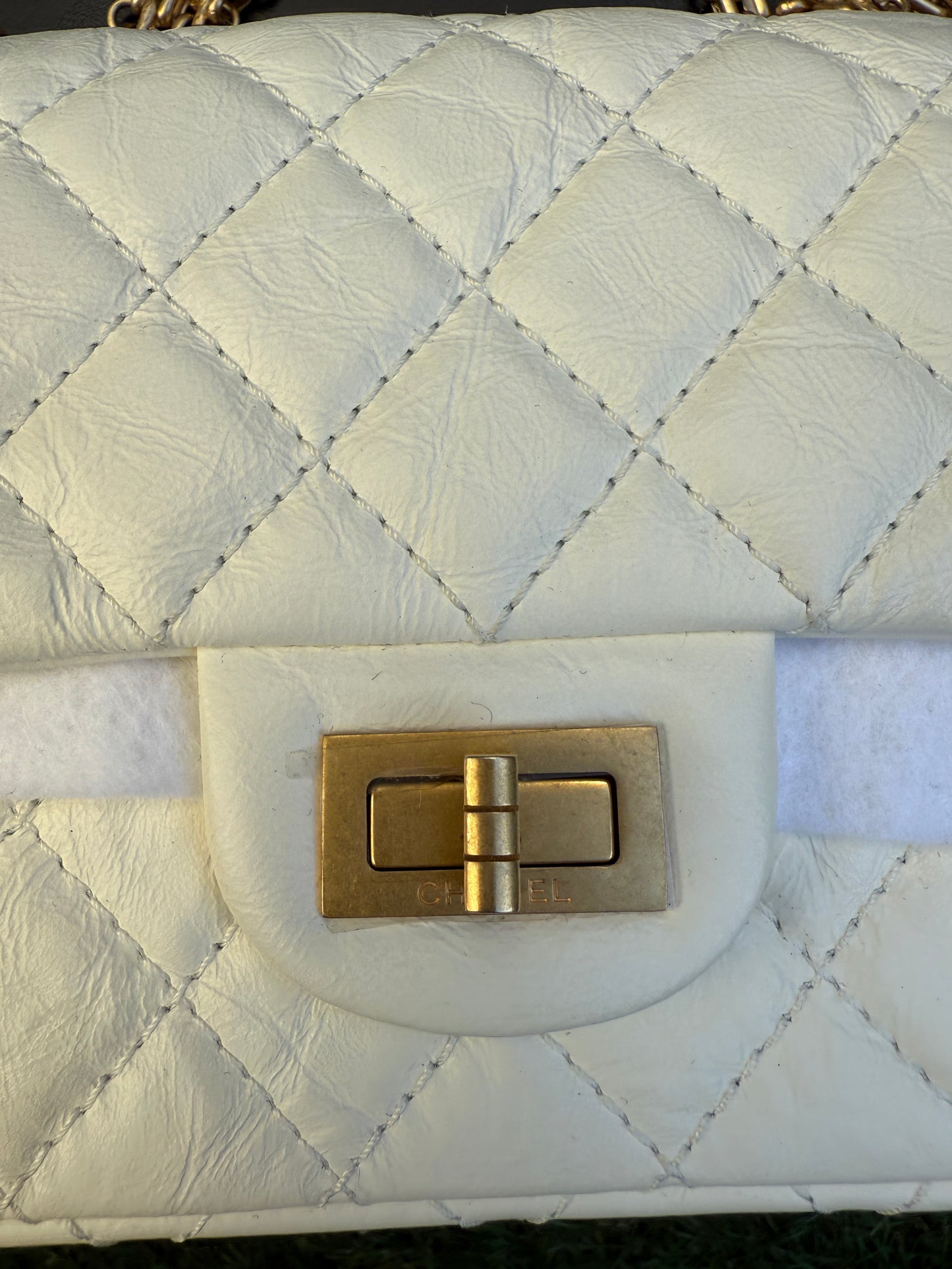 CHANEL 2.55 REISSUE MINI RECTANGULAR FLAP BAG NAVY QUILTED CALFSKIN LEATHER GHW