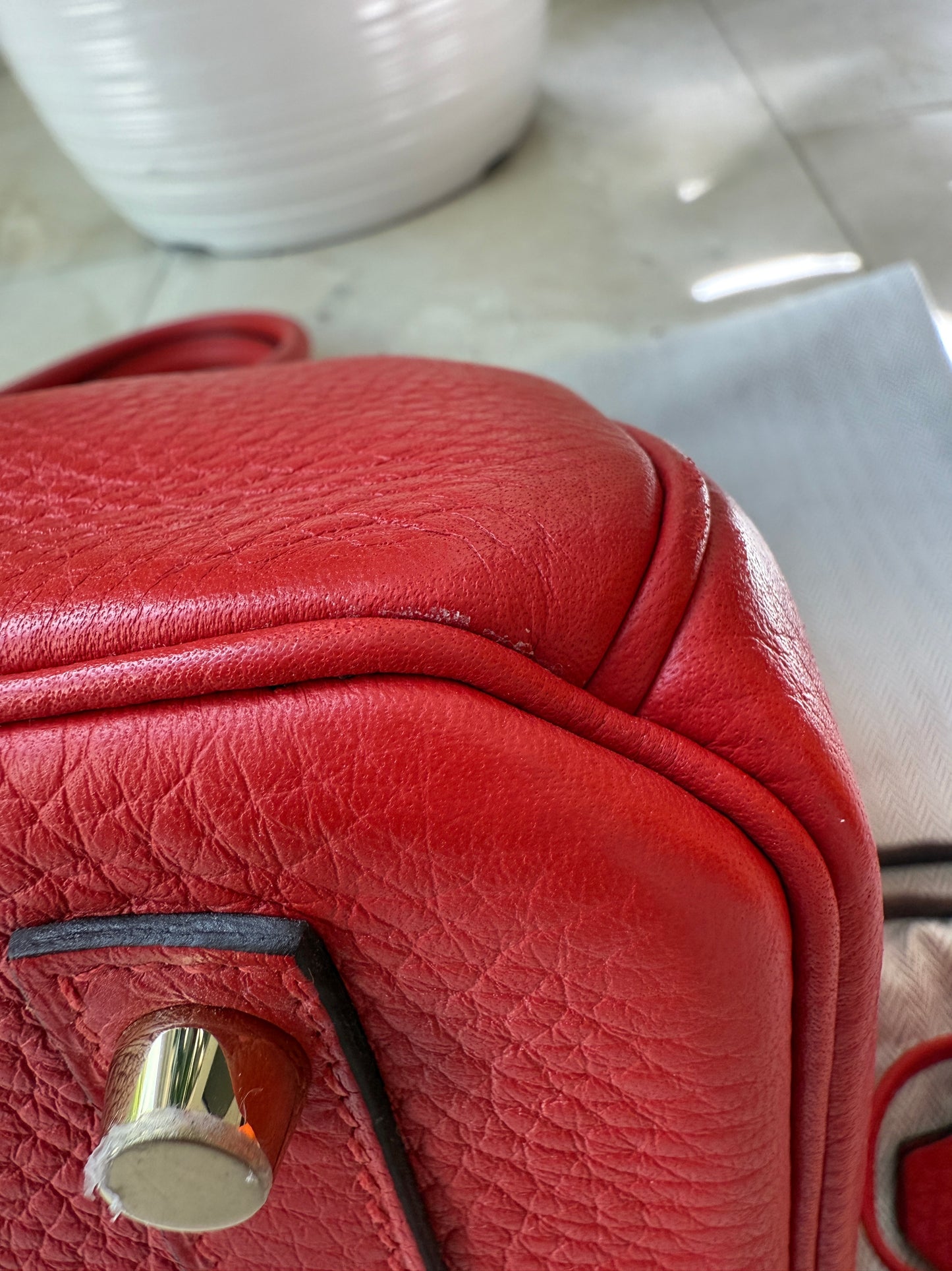 Hermès Birkin 30 Rouge Tomate Red Togo Leather GHW X Stamp Handbag Bag Pre-Owned