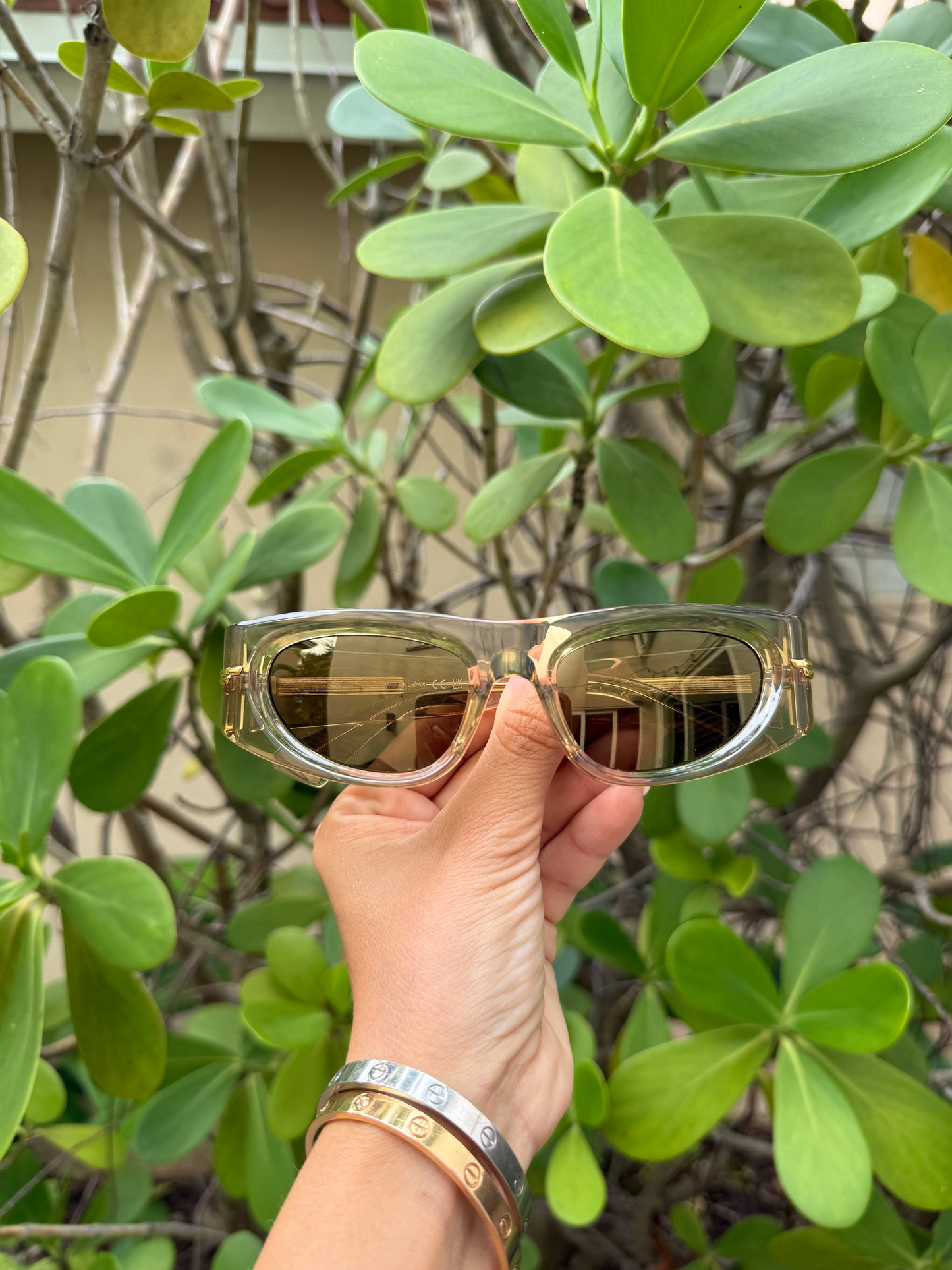 Bottega Veneta BV1144S 003 51 mm Oval Cat Eye Brown Bronze Sunglasses