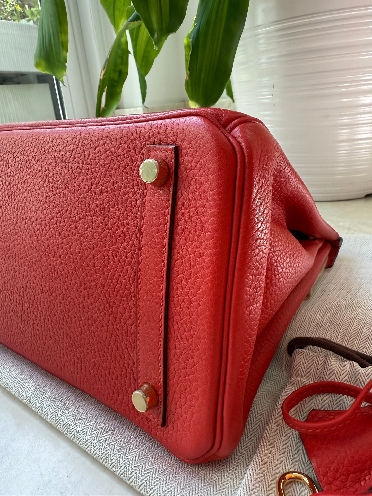 Hermès Birkin 30 Rouge Tomate Red Togo Leather GHW X Stamp Handbag Bag Pre-Owned