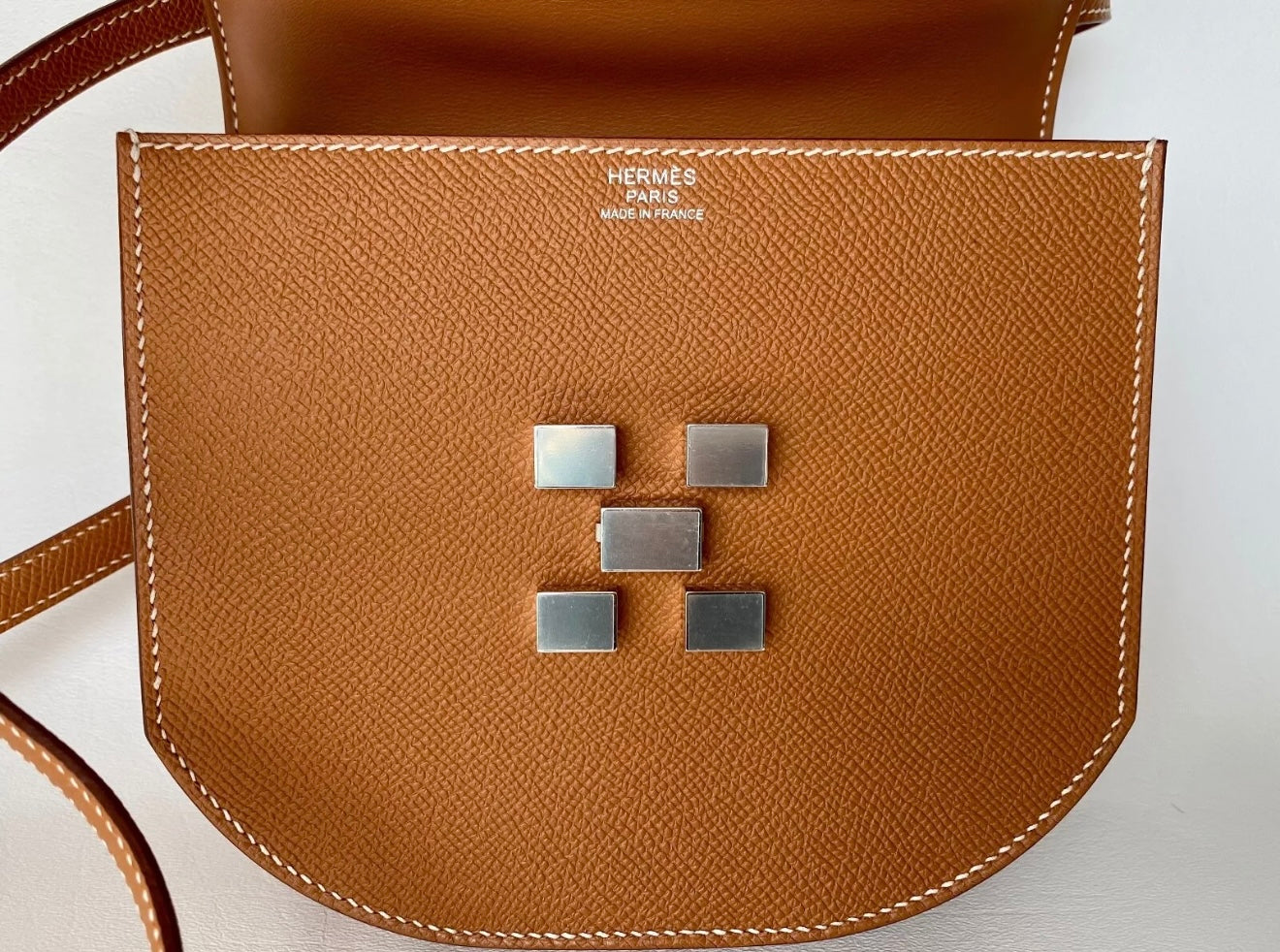 HERMES Mosaique Gold Epsom Leather Mini Bag 18 MINI SIZE PHW