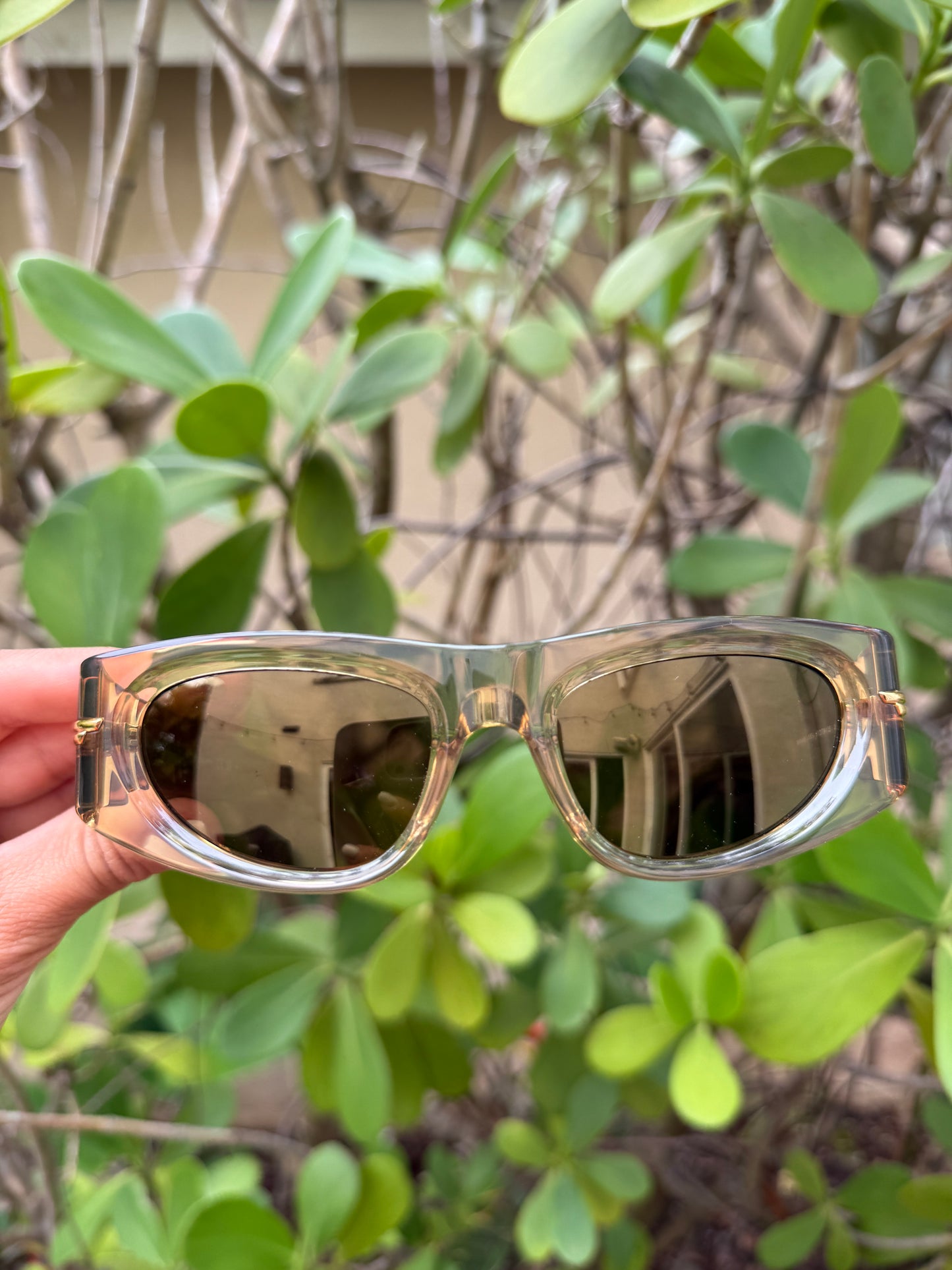 Bottega Veneta BV1144S 003 51 mm Oval Cat Eye Brown Bronze Sunglasses