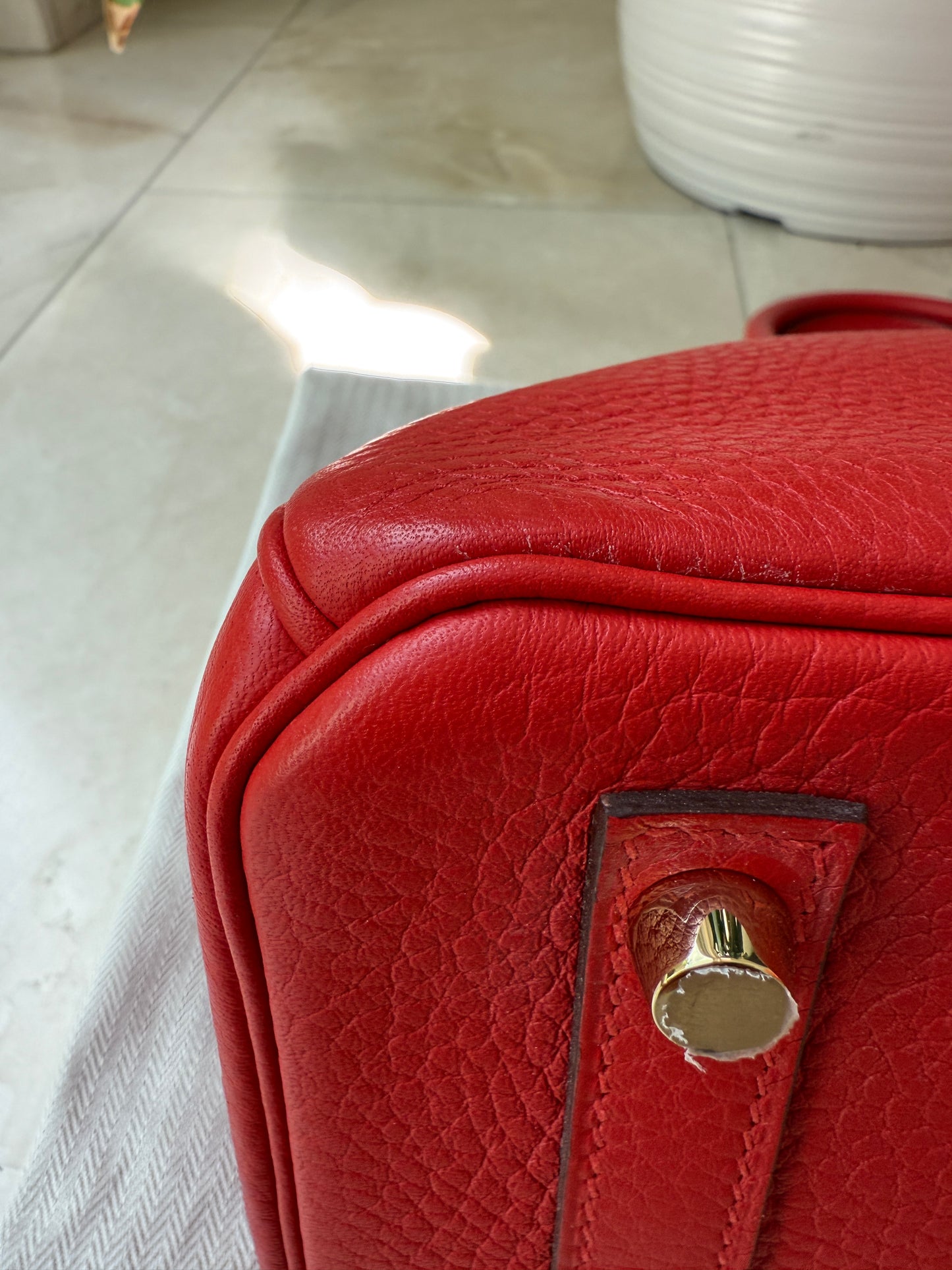 Hermès Birkin 30 Rouge Tomate Red Togo Leather GHW X Stamp Handbag Bag Pre-Owned