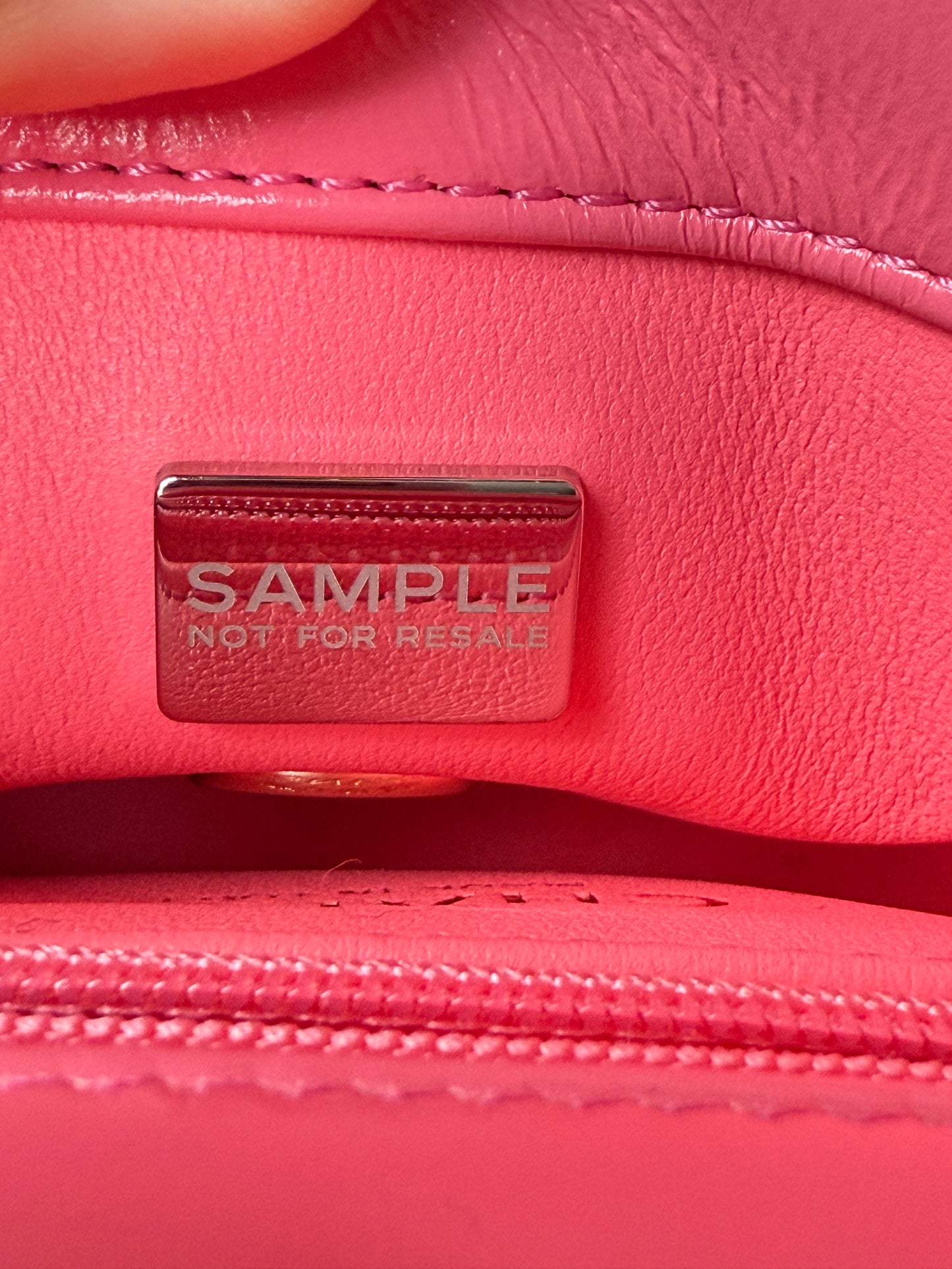 CHANEL 2024C PINK LEATHER MINI RECTANGULAR CROSSBODY TOP HANDLE BAG GOLD HW