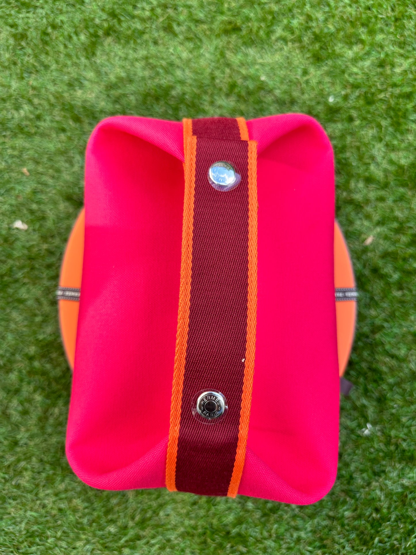 Hermes Bride-A-Brac Case GM Canvas Hibiscus Pink Pouch Large Model