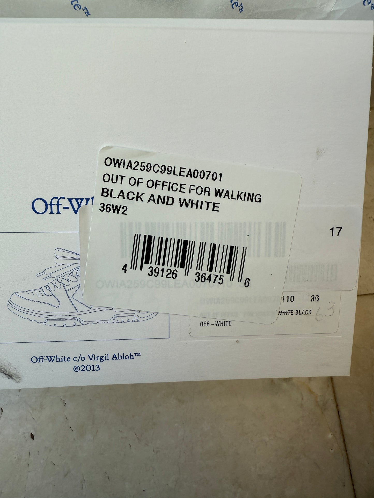 Off-White Out Of Office Arrow Calfskin White Black Lace Up Sneakers