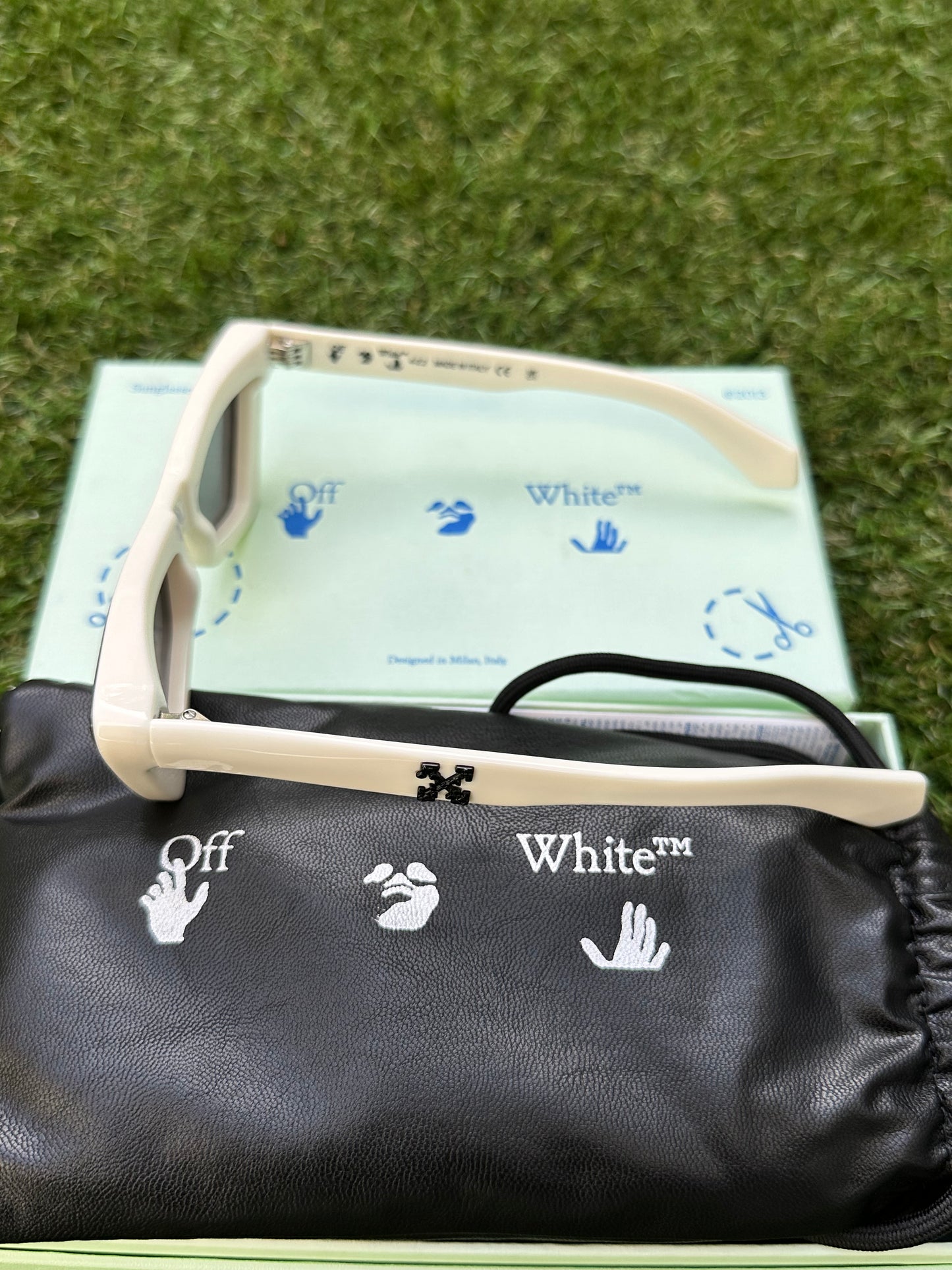 Off-White Artemisia 55MM Cat Eye White Dark Gray Tinted Sunglasses