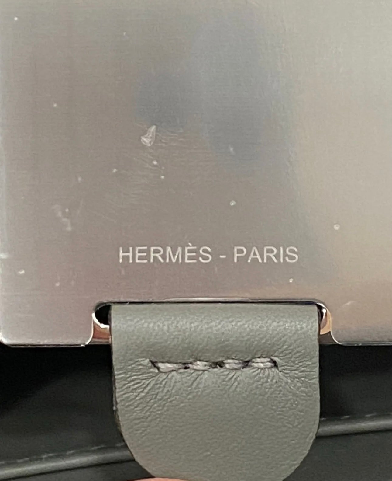 Hermès CONSTANCE 18 MINI MIRROR GRAY GRIS MEYER VEAU SWIFT LEATHER BAG GHW