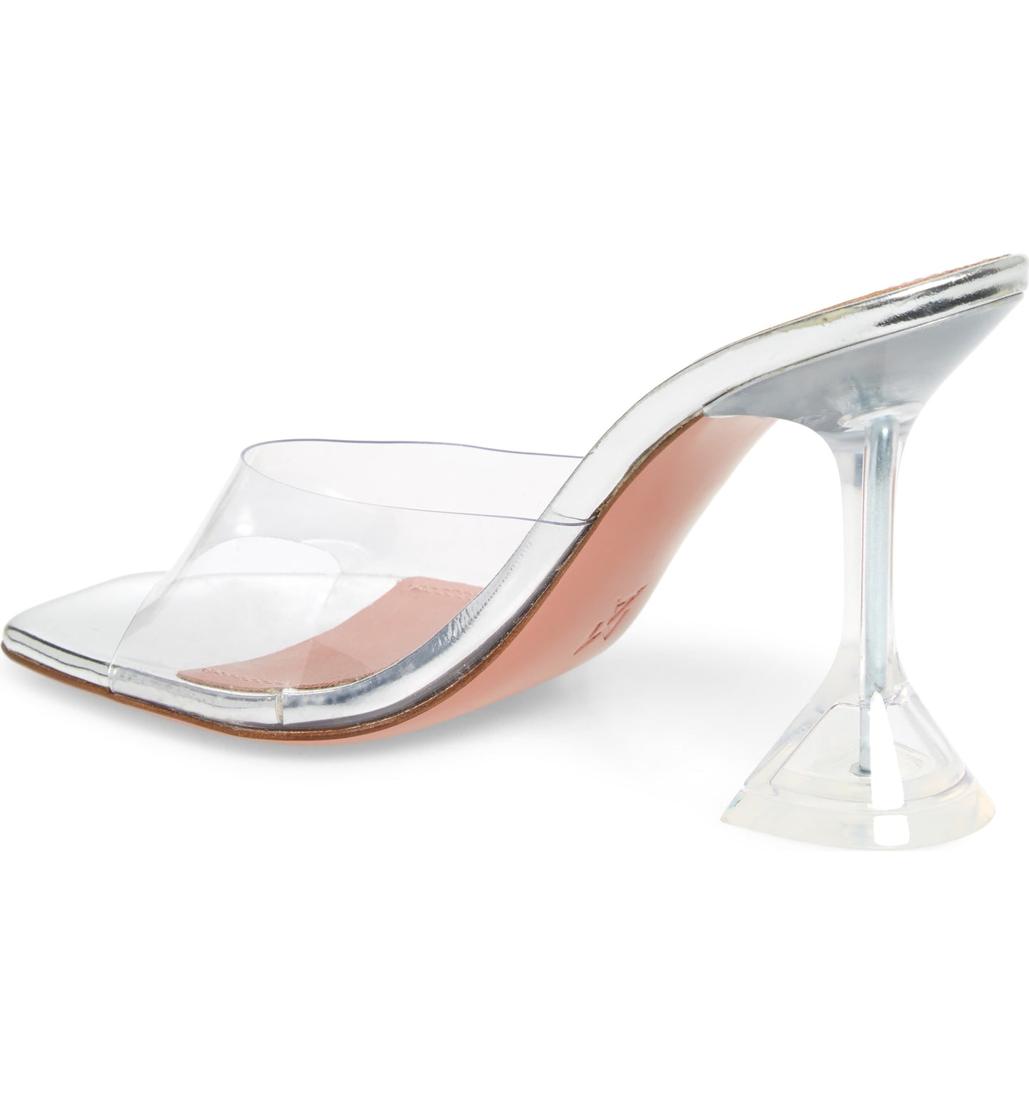 Amina Muaddi Lupita Glass Clear PVC Transparent Mule Mules Plastic Heels Open Toe