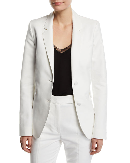 Gabriela Hearst Sophie Ivory Off White Single-Breasted Cotton Blazer Jacket 36