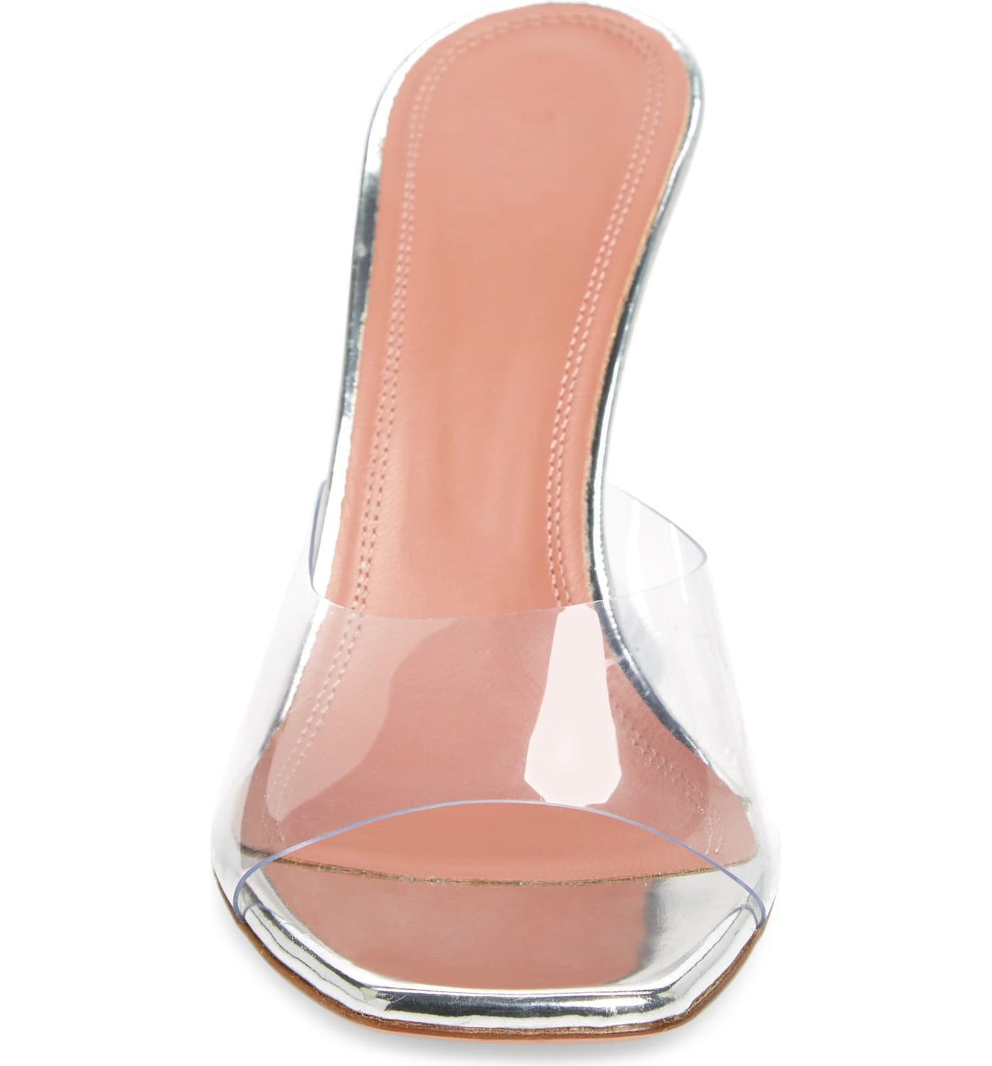 Amina Muaddi Lupita Glass Clear PVC Transparent Mule Mules Plastic Heels Open Toe