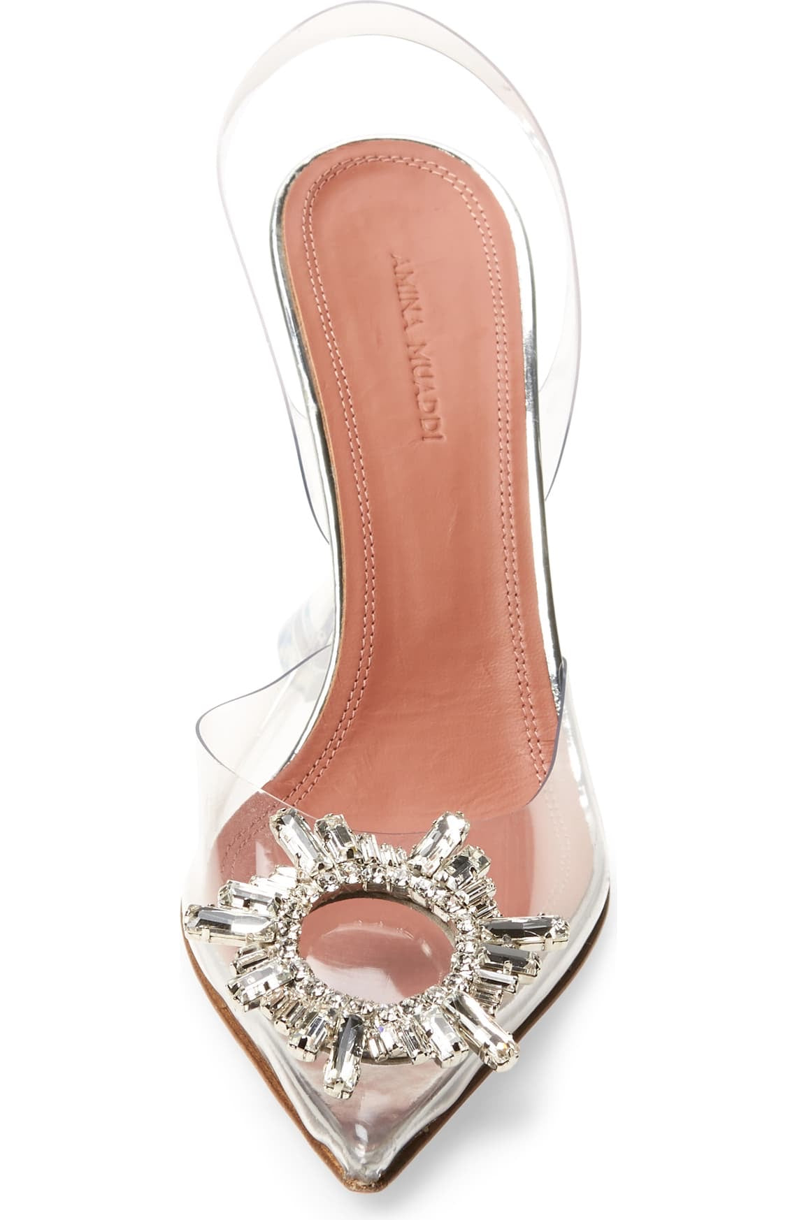 Amina Muaddi Begum Transparent PVC Clear Slingback Pumps