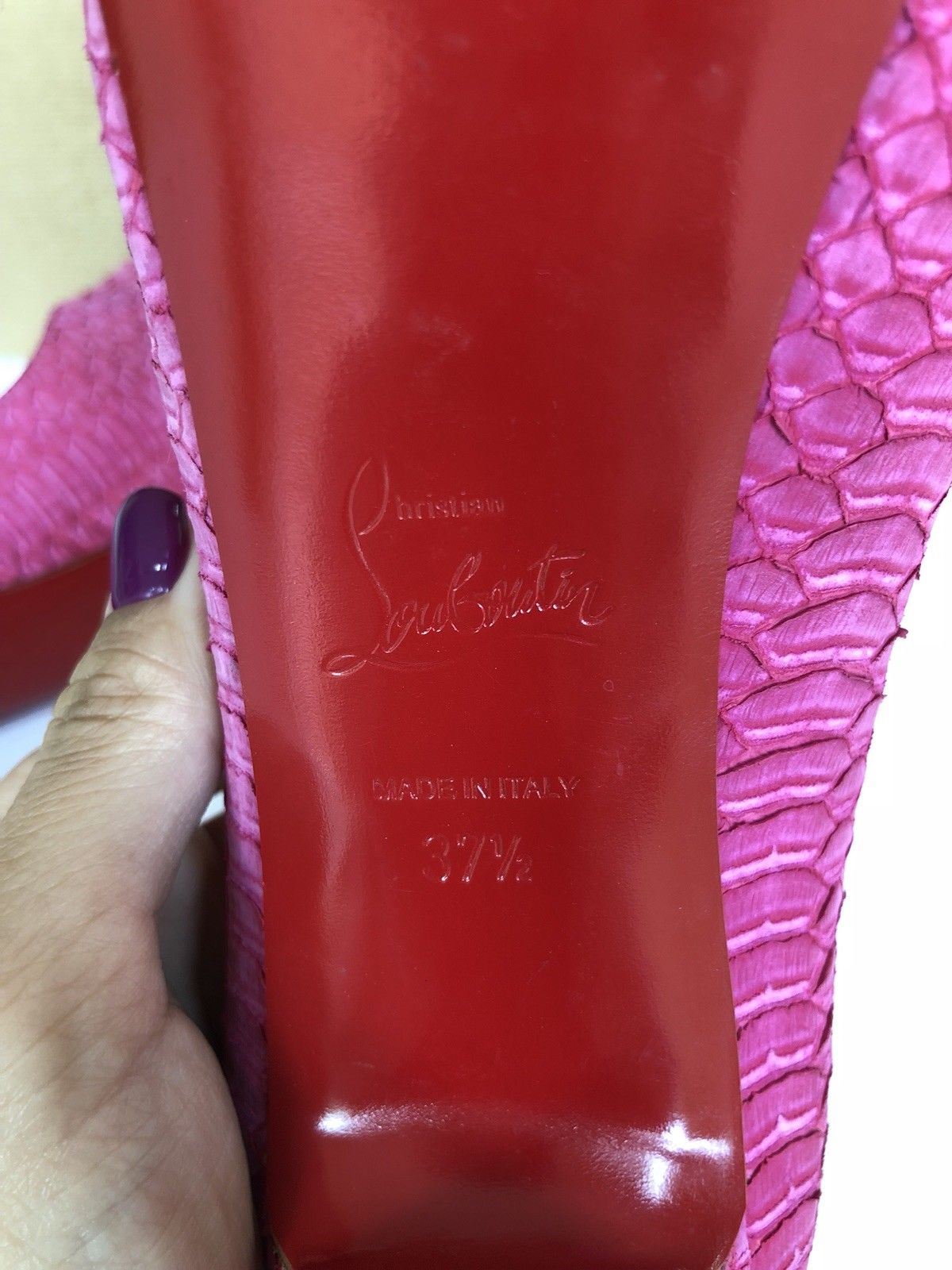 CHRISTIAN LOUBOUTIN ALTADAMA 140 WATERSNAKE GRENADINE SNAKE PINK PUMP SHOES