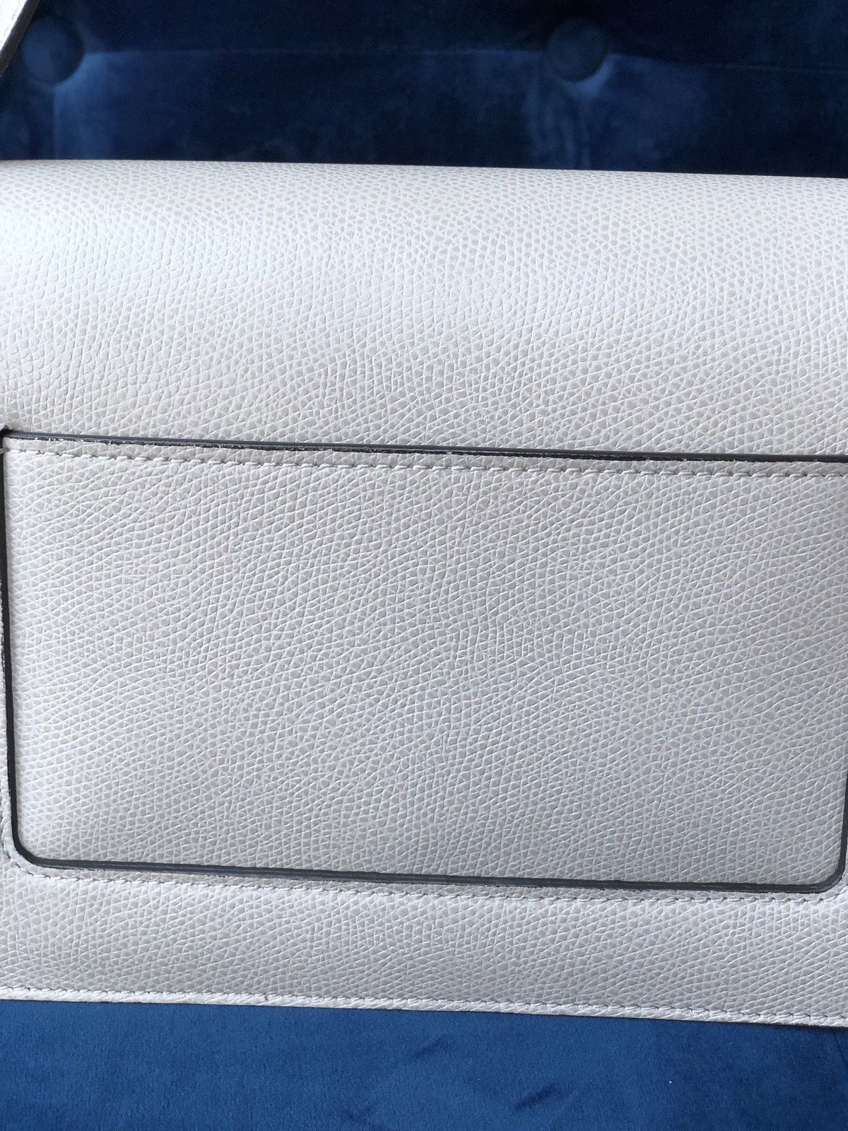 Celine Case Medium Light Gray Grey PHW Leather Flap Shoulder Handbag Bag