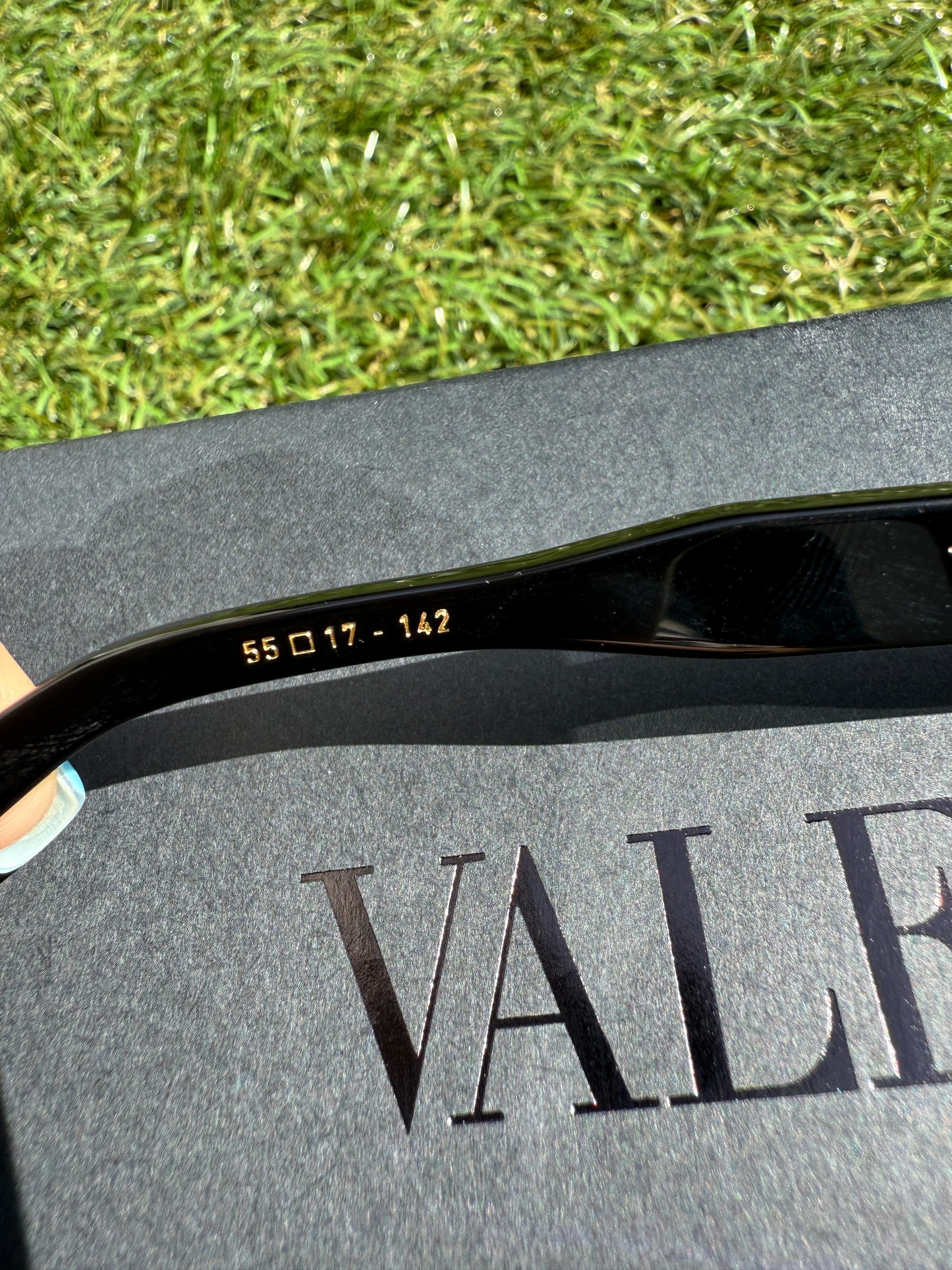 Valentino Garavani 5517 V-Goldcut I VLS 113A Gold Black Frame Acetate & Titanium Cat Eye Sunglasses