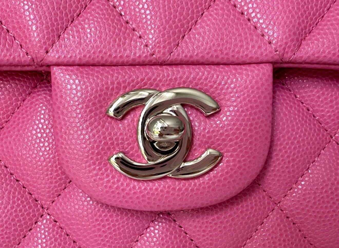 CHANEL PINK CAVIAR LEATHER SMALL CLASSIC DOUBLE FLAP BAG LIGHT GOLD HARDWARE