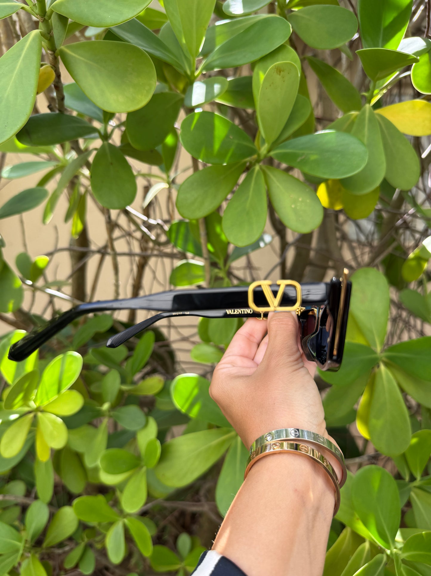 Valentino Garavani 5517 V-Goldcut I VLS 113A Gold Black Frame Acetate & Titanium Cat Eye Sunglasses
