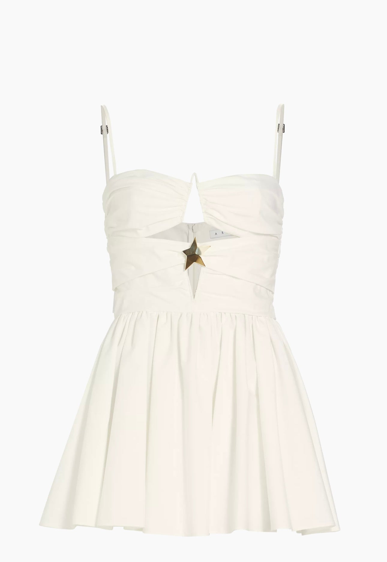 AREA Star Cutout Poplin Mini Dress 0
