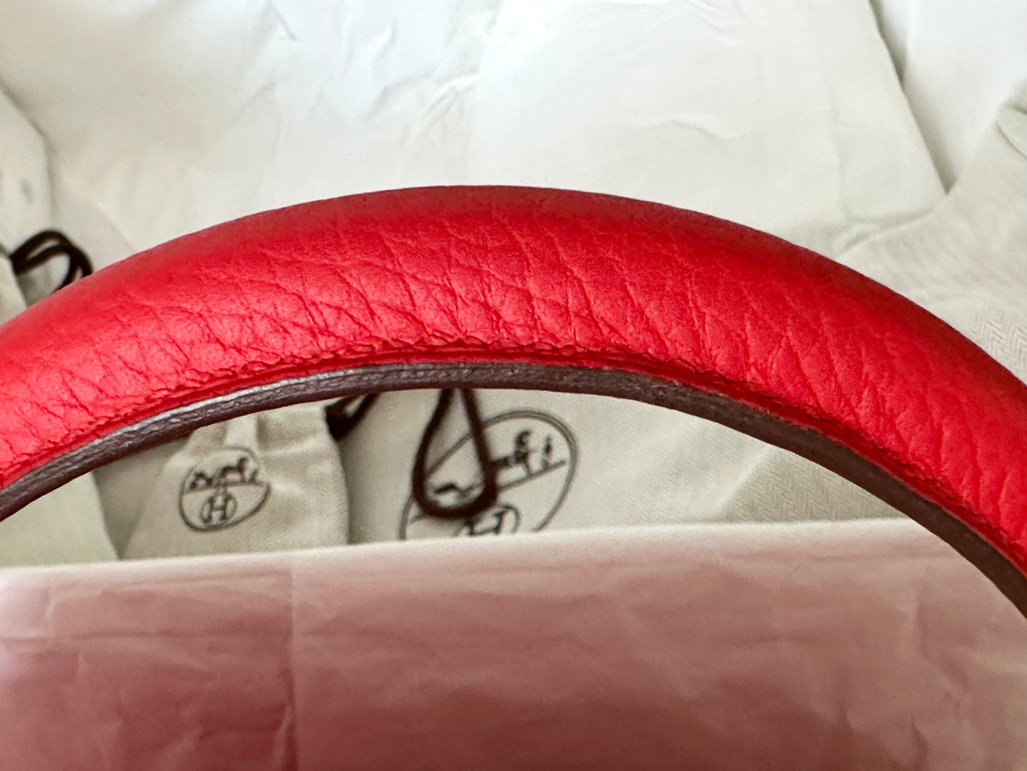 Hermes Kelly 35 Rouge Tomate Red Retourne Togo Leather Palladium Hardware PHW Bag Handbag