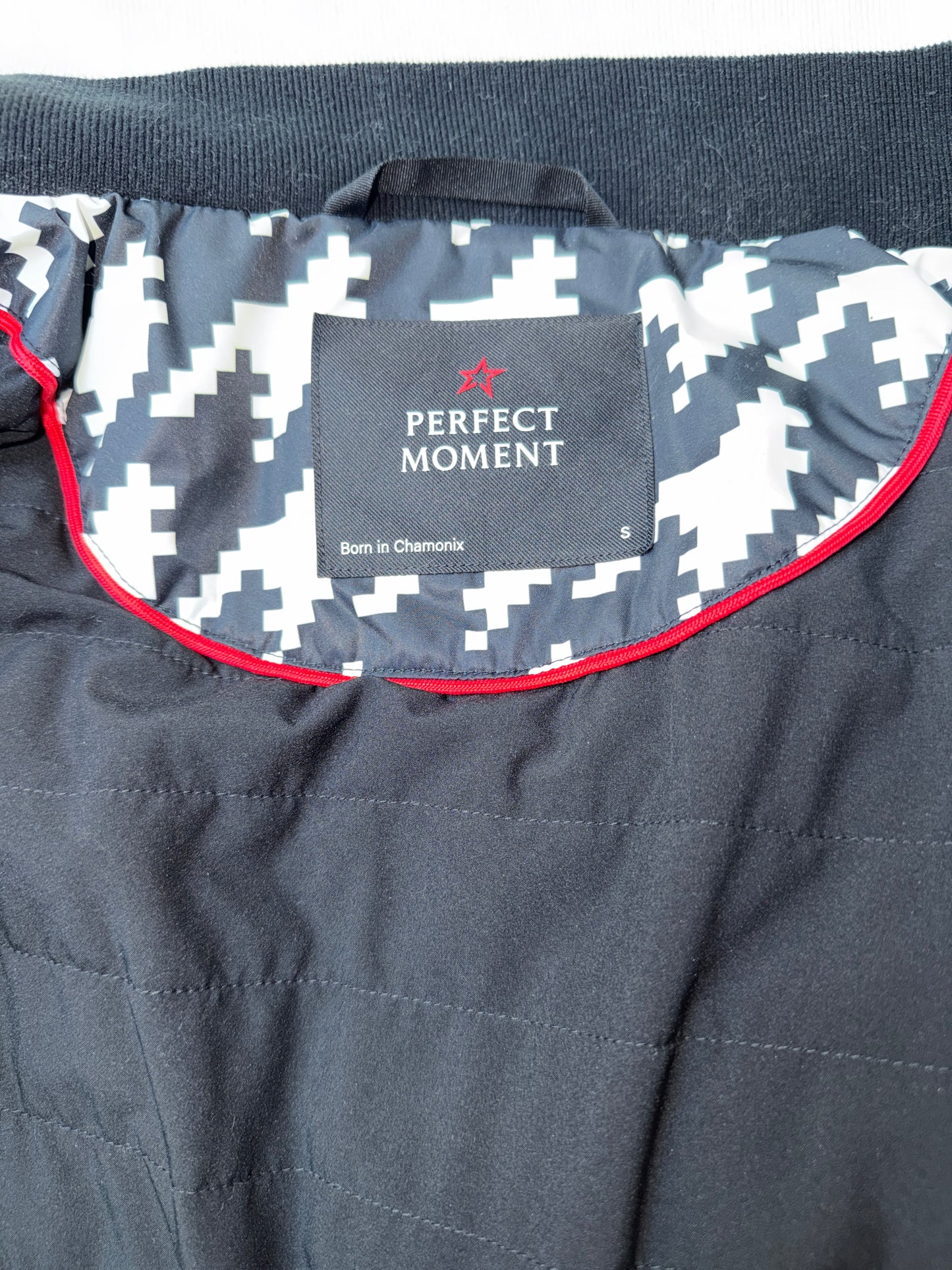 Perfect Moment Houndstooth Black White Ski Duvet Down Jacket Puffer Ski Jacket S