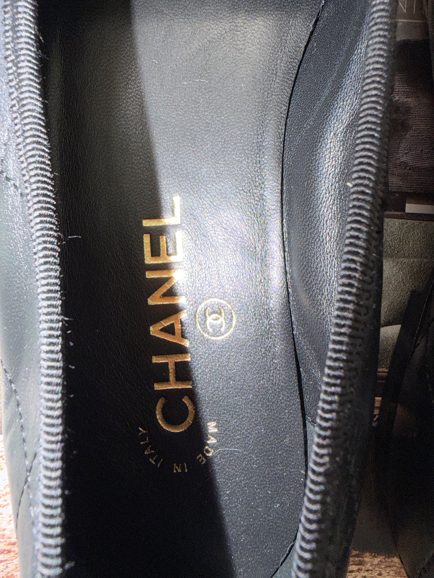 Chanel Cambon 2026 Coco Beach CC Logo Black Leather White Ballet Ballerina Flats