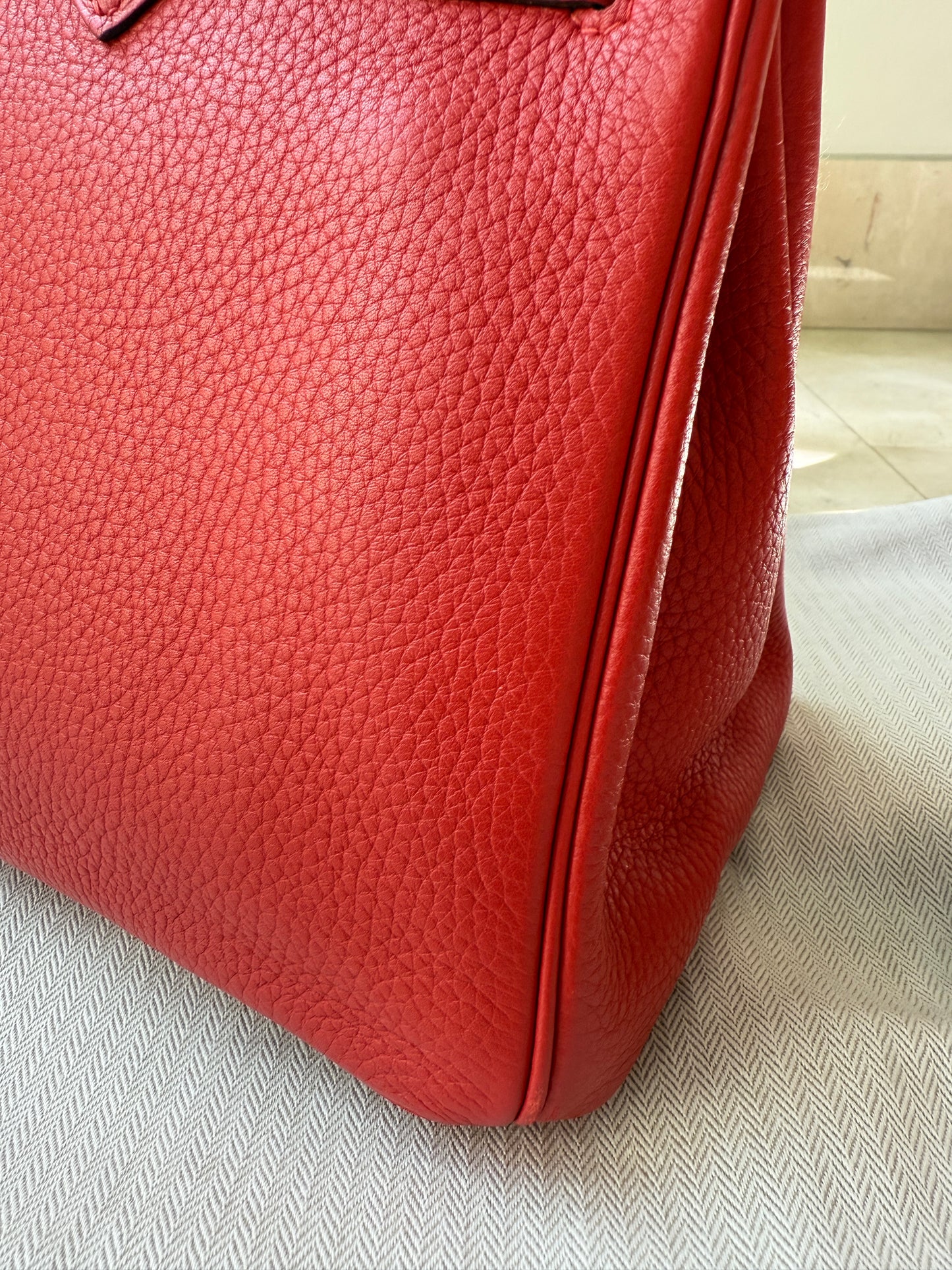 Hermès Birkin 30 Rouge Tomate Red Togo Leather GHW X Stamp Handbag Bag Pre-Owned
