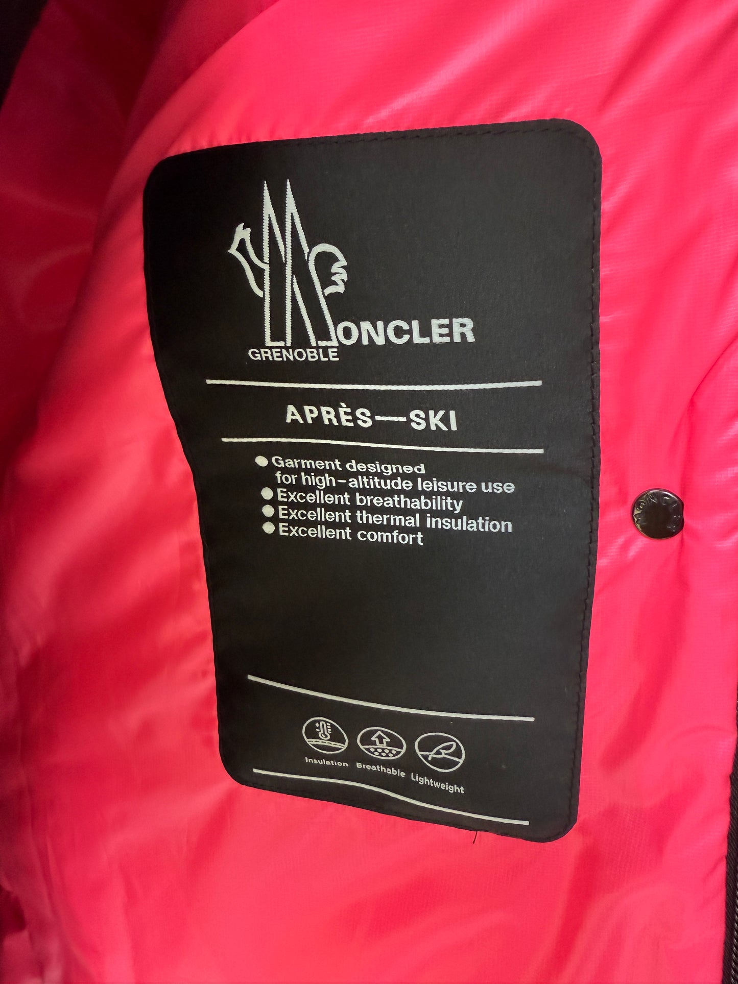 Moncler Grenoble Tetras Ivory Pink Off-White Corduroy Down Puffer Apres Ski Jacket Belt Vest Removable Sleeves