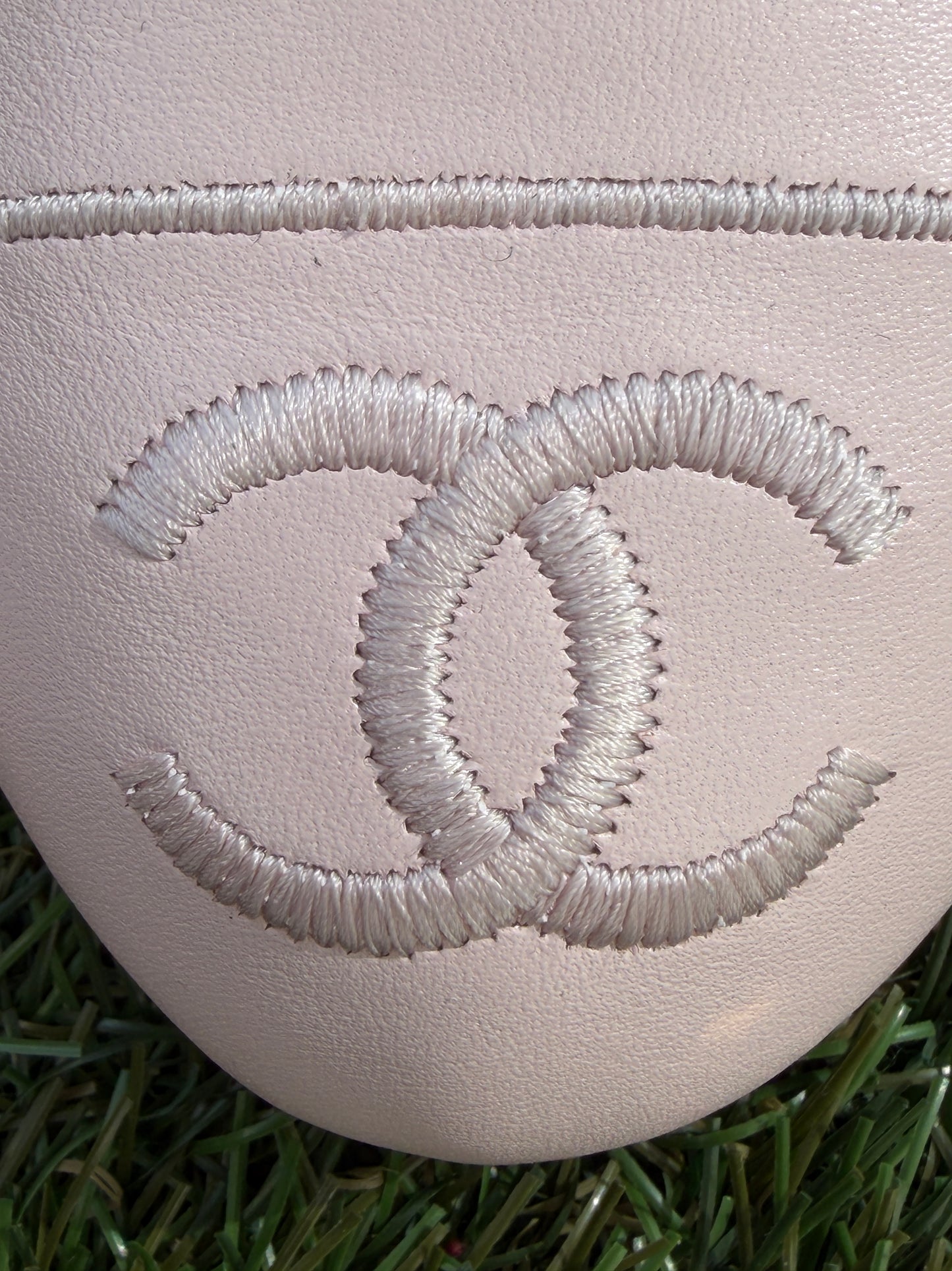 CHANEL CC LOGO LIGHT PINK LEATHER CAP TOE MARYJANE BALLET FLATS SHOES GOLD BUCKLE